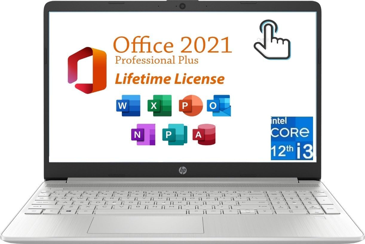 Hp Pavilion 15.6'' Touchscreen Laptop 2024 With Microsoft Office License & Win 11 Pro, Intel 12 Gen I3 Processor, 32Gb Ram, 1Tb