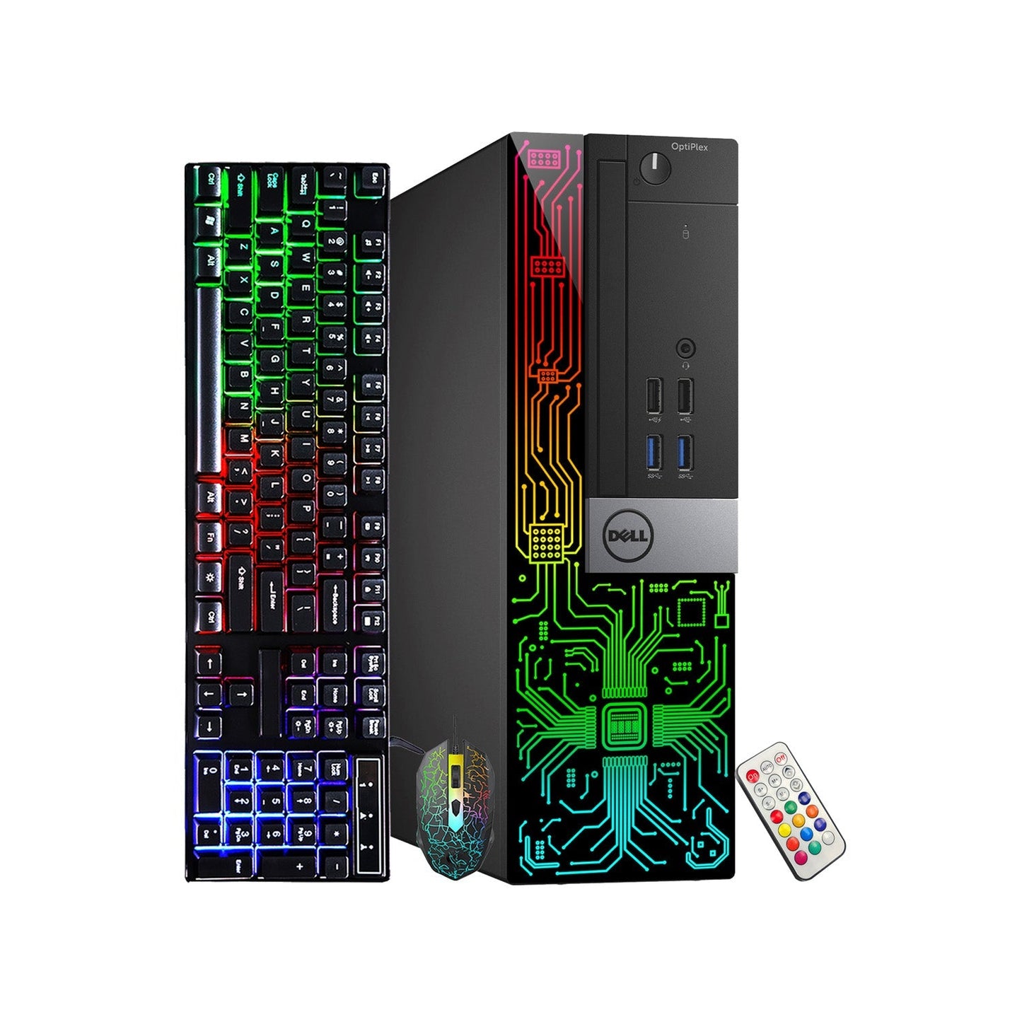 Dell OptiPlex 5060 RGB Desktop Computer - Intel i5-8500 Six Core (4.1GHz Turbo) | 32GB DDR4 RAM | 1TB /2TB SSD | GT 730/ 1030/ RX 550 WiFi + Bluetooth | Windows 11 Pro - Refurbished