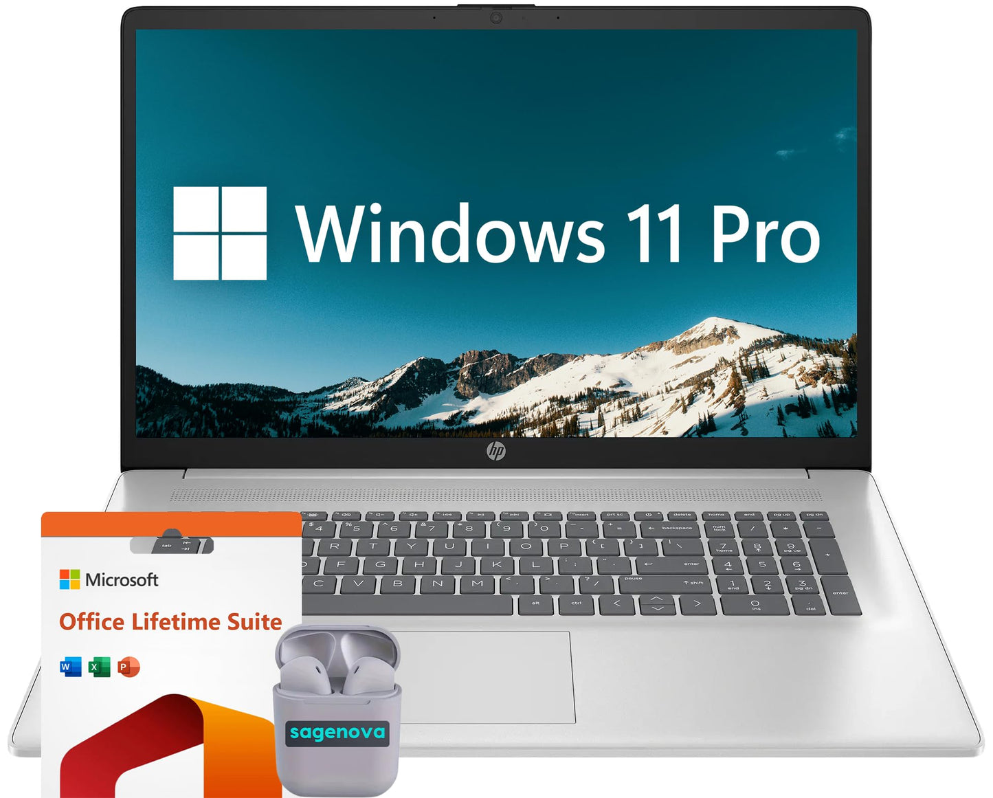 Hp Business Laptop Computer, 17.3'' Fhd Ips Led Display, Amd Ryzen 5 7430U Processor, Windows 11 Pro Laptop 16Gb Ram 512Gb Ssd,