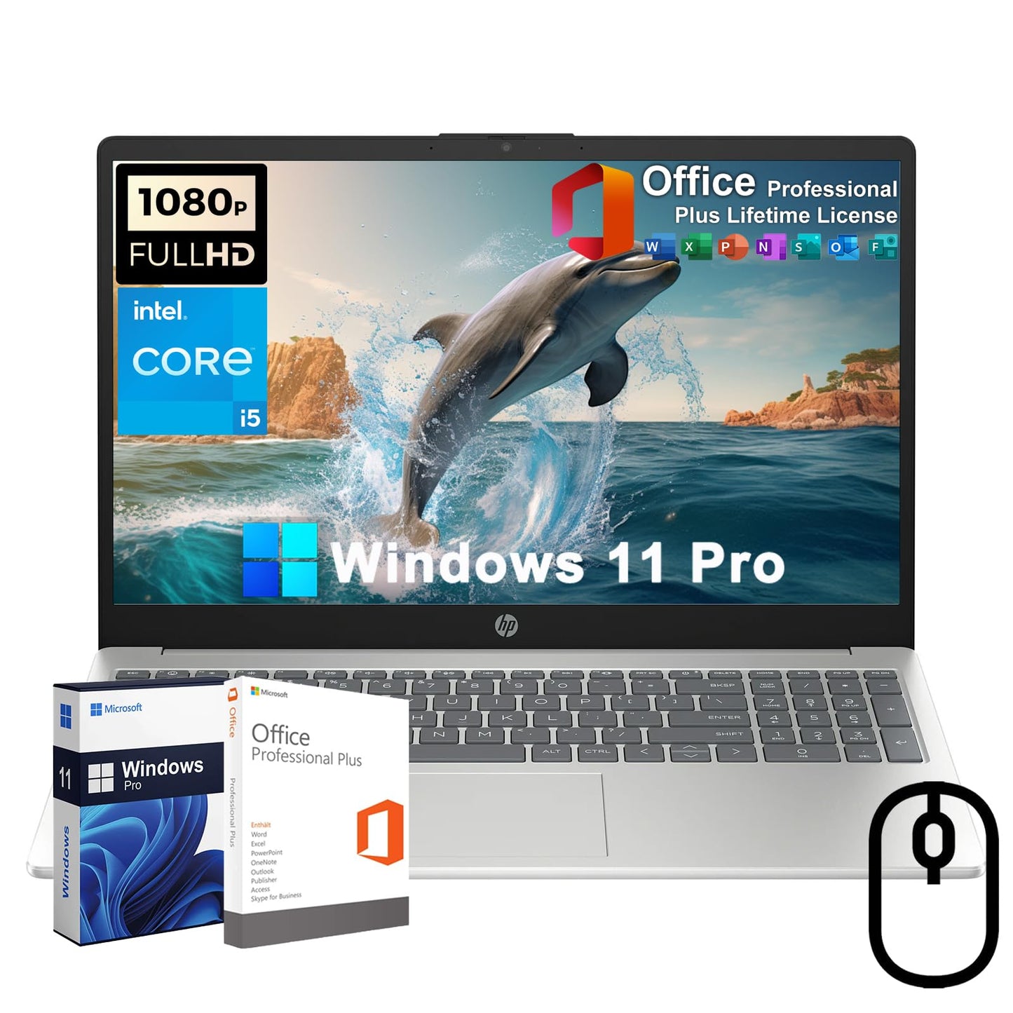 Hp 15.6'' Fhd Business Laptop, With Office Lifetime License & Windows 11 Pro, 12Th Gen Intel Core I5-1235U (Up To 4.4 Ghz), 32Gb
