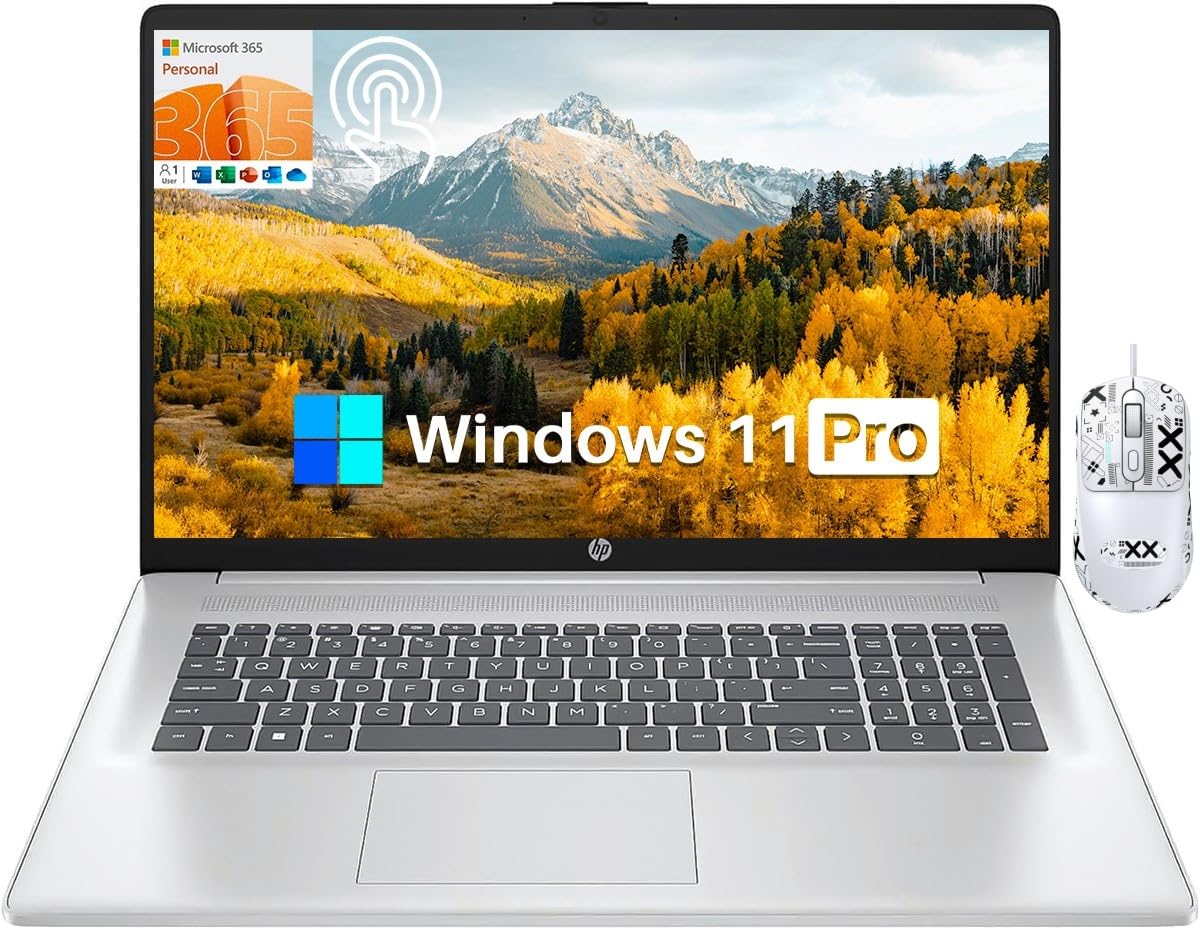 Hp 17 Inch Touchscreen Laptop For Business, 17.3 Hd+ Touch Screen, Intel Pentium Silver N5030, 64Gb Ram, 1Tb Ssd, 1-Year Micr