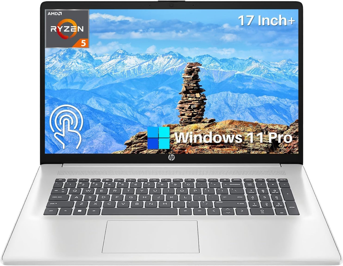 Hp 17 Touchscreen Laptop 2024 Newest, 17.3'' Hd+ Touch Screen Business Laptop, Windows 11 Pro, Amd Ryzen 5 7530U(Up To 4.5Ghz, B