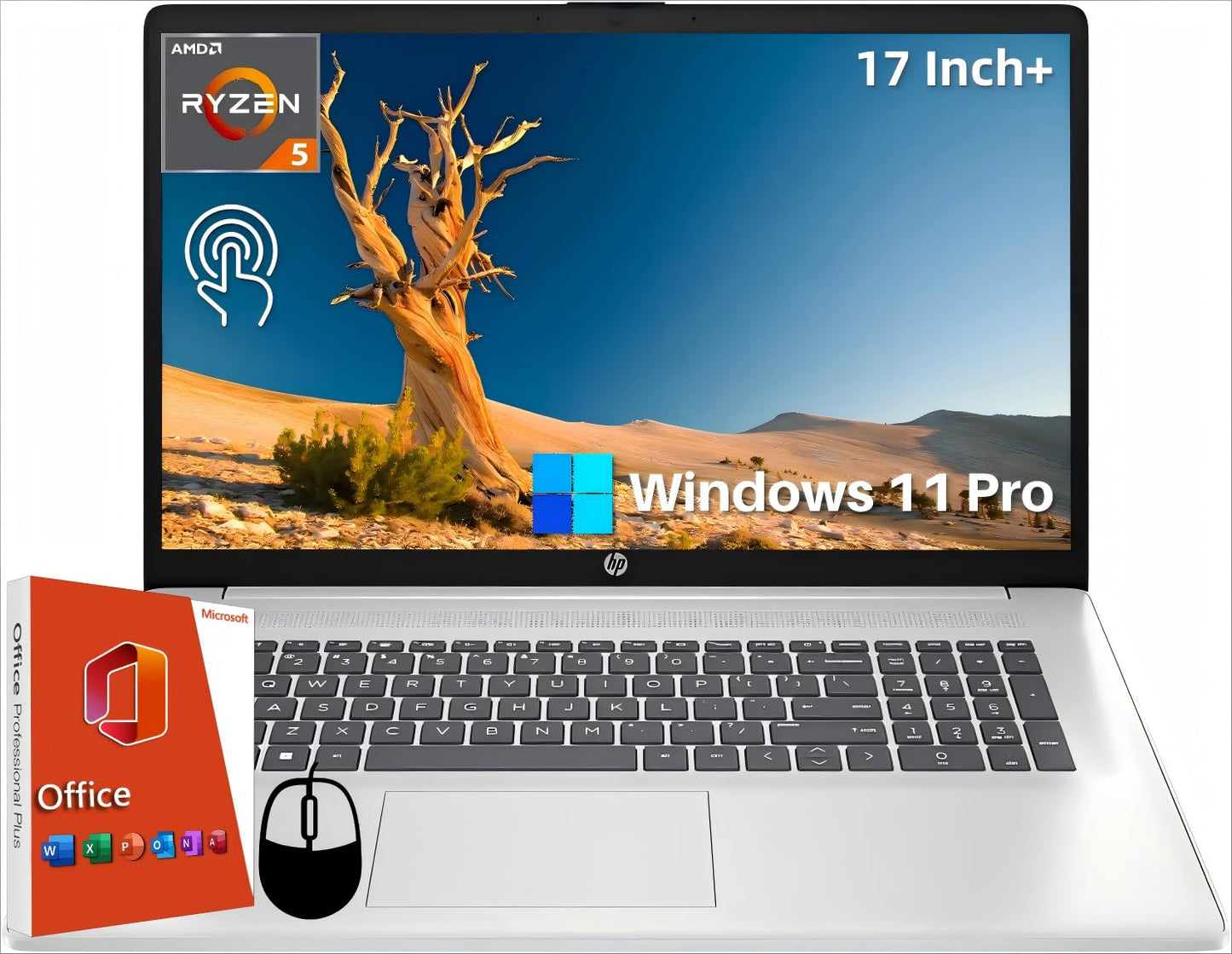Hp 17 Touchscreen Laptop For Business, 17.3'' Hd+ Display, Amd Ryzen 5 7530U Processor (Beats I7-1165G7), 64 Gb Ram, 1 Tb Ssd, W