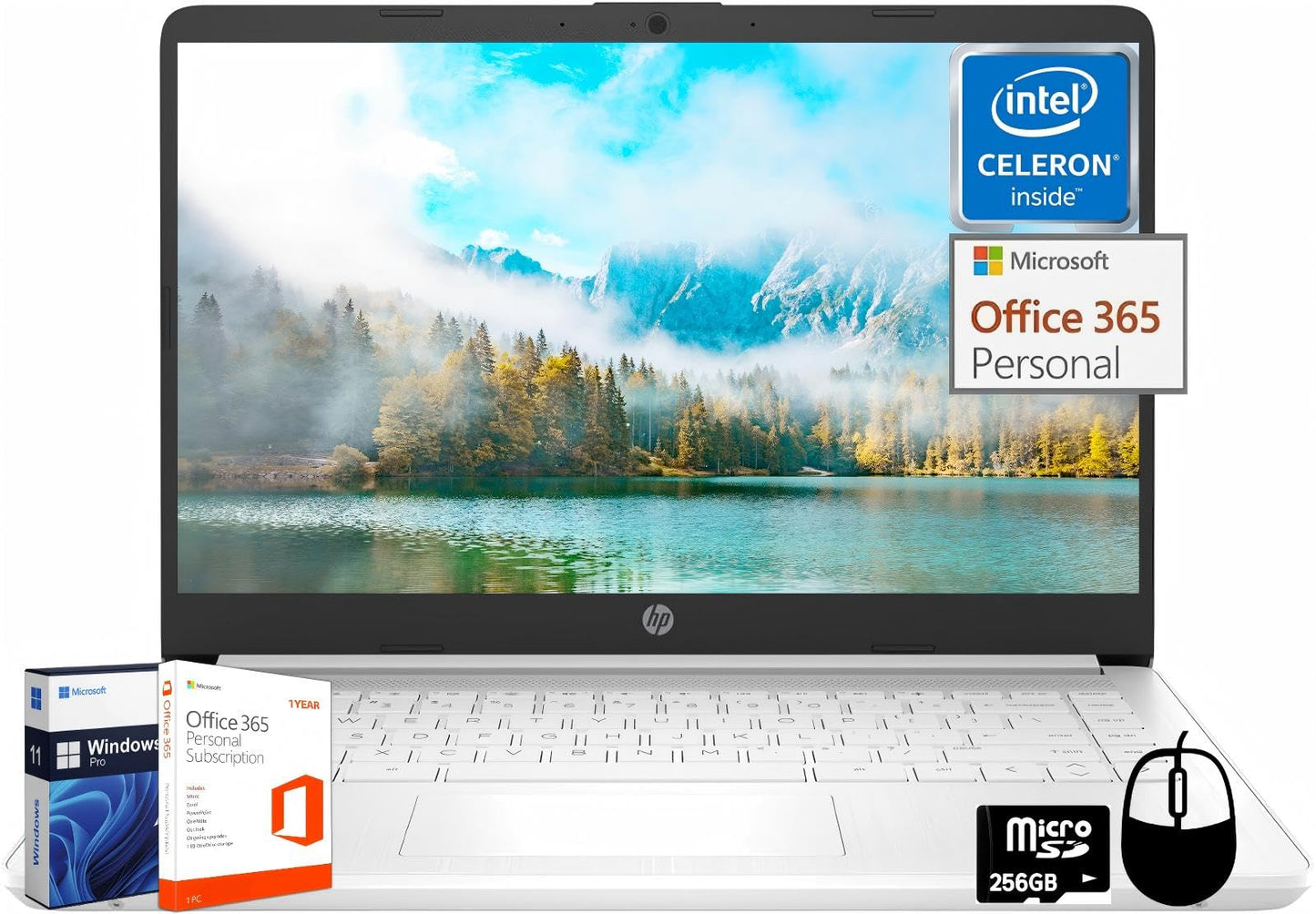 Hp 14 Inch Laptop For Students Business, With 1-Year Office 365 & Windows 11 Pro, Intel N4120, 8 Gb Ram, 320 Gb Storage(64 Gb Em