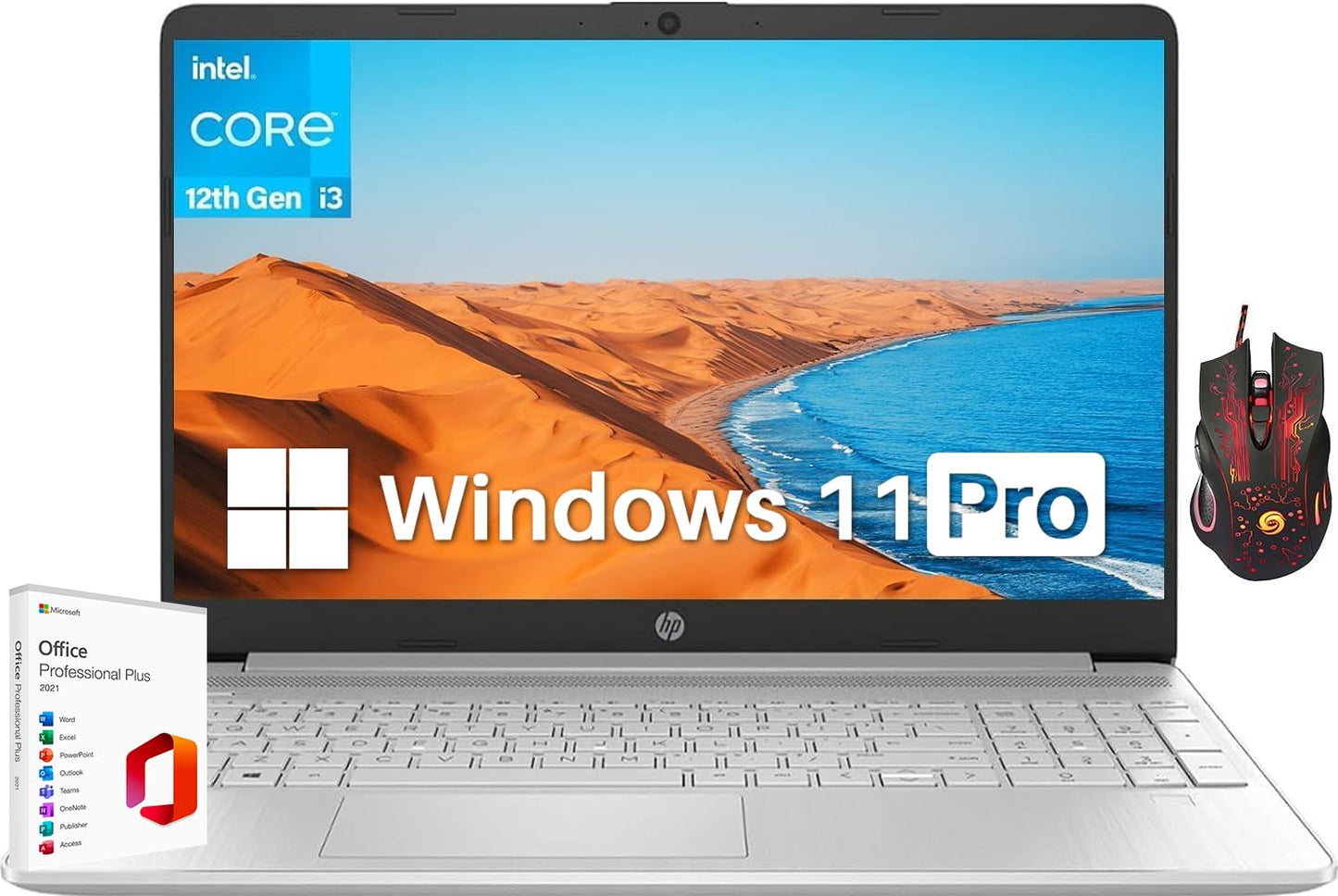 Hp 15.6 Inch Touchscreen Business Laptop Windows 11 Pro, Intel I3-1215U(Up To 4.4Ghz), 64Gb Ram, 1Tb Ssd, Micro-Edge, Anti-Glare
