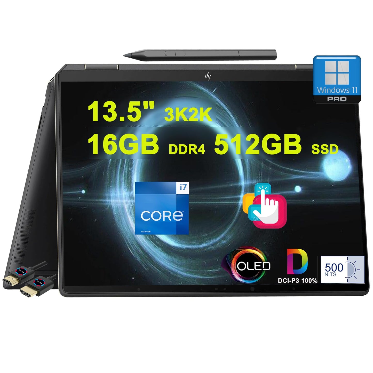 Hp Spectre X360 2-In-1 Laptop | 13.5'' 3K2K Oled Touch Hdr 500Nits 100% Dci-P3 | Intel 10-Core I7-1355U | 16Gb Ddr4 512Gb Ssd |