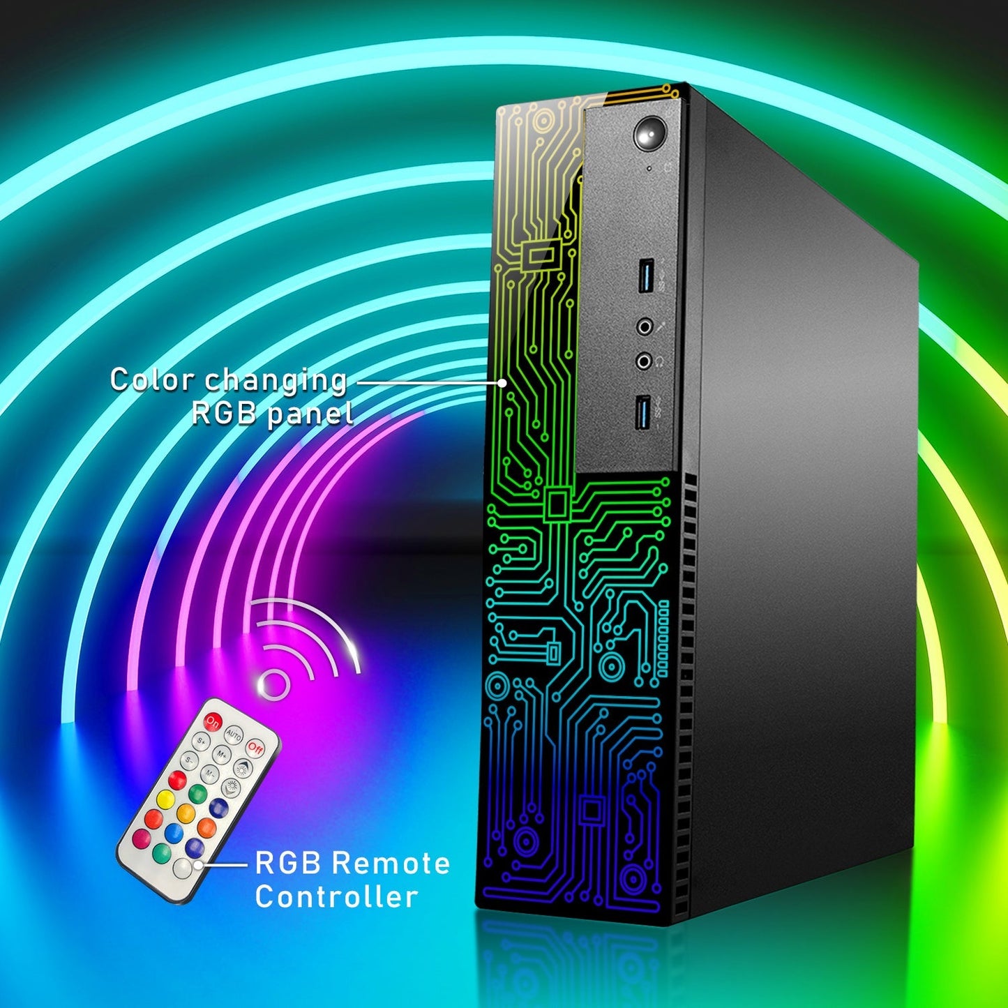 Lenovo ThinkCentre RGB SFF Desktop Computer, Intel Core i5-6500, RX 550/1030, 16GB -32GBRAM | 512GB - 2TB SSD, 4K 2-Monitor Support, Wi-Fi, Bluetooth - Windows 10 Pro - Refurbished