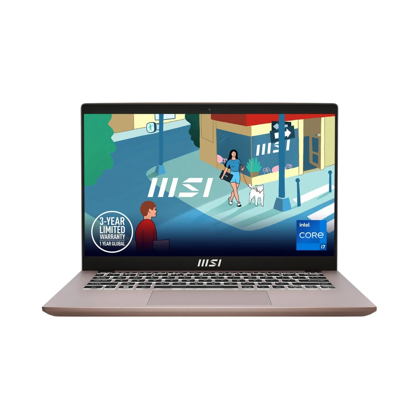 MSI 14" Modern 14 C13M Laptop, Intel Core i5-1335U, 16GB RAM, 512GB SSD (Beige Rose)