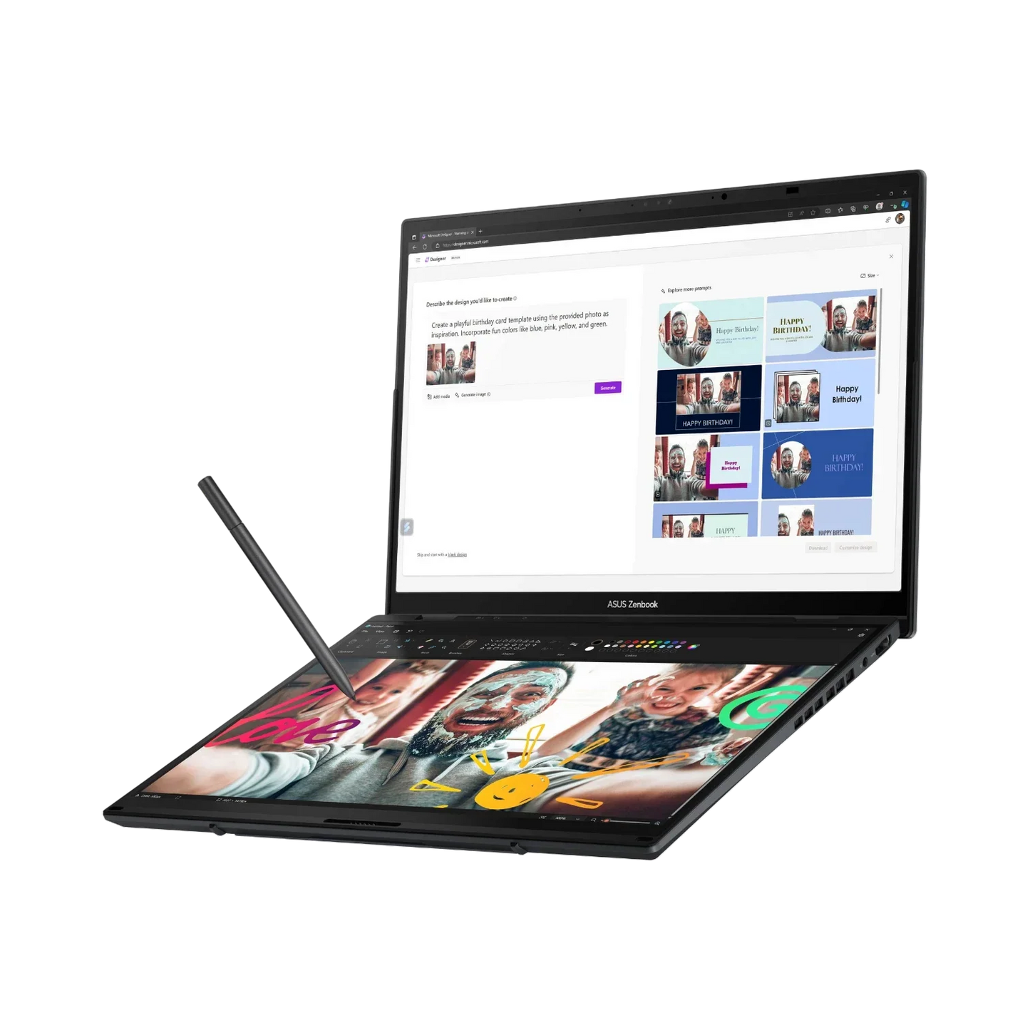 ASUS Zenbook DUO UX8406 14" Multi-Touch Notebook, Intel Core Ultra 9 185H, 32GB RAM, 1TB SSD