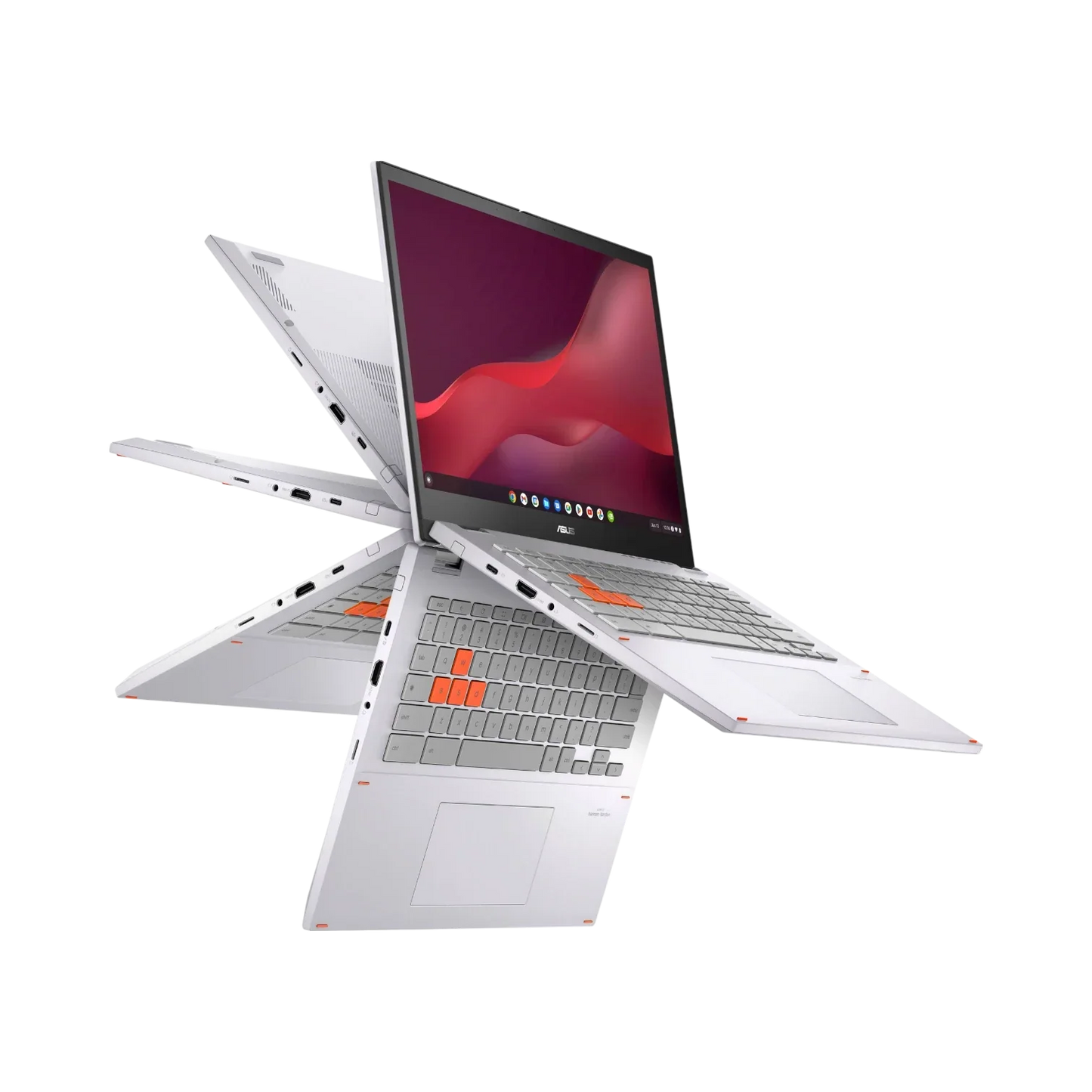 ASUS Chromebook Vibe Flip CX34 14" Multi-Touch 2-in-1 Laptop, Intel Core i5-1235U, 8GB RAM, 256GB SSD (Pearl White)
