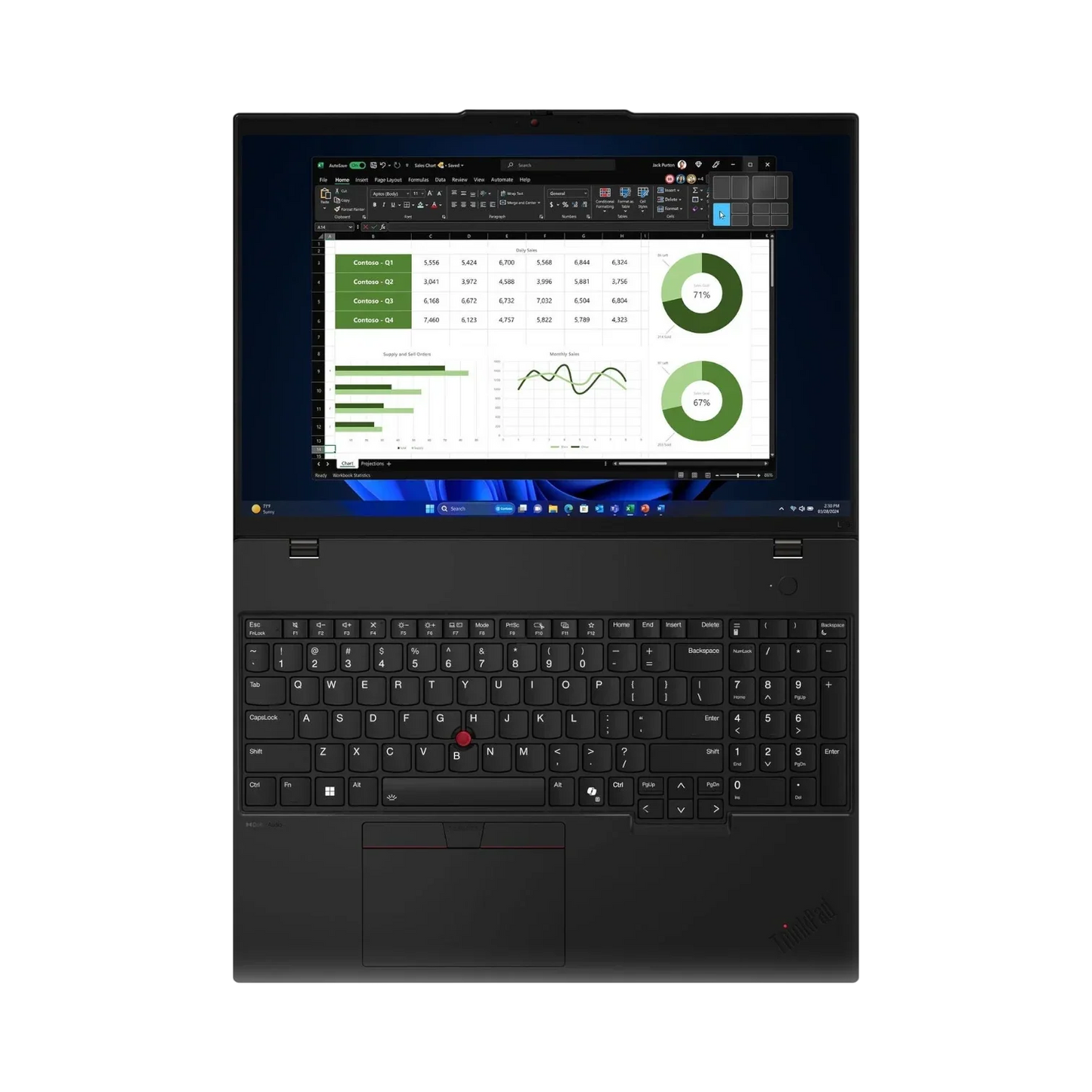 Lenovo ThinkPad L16 Gen 1 16" Multi-Touch Laptop, Intel Core Ultra 7 155U, 16GB DDR5 RAM, 512GB SSD (Black)