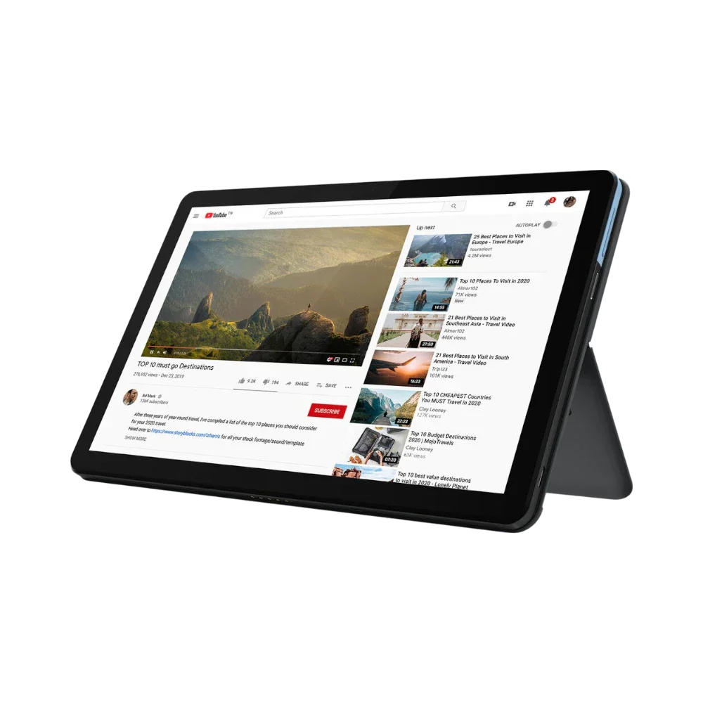 Lenovo IdeaPad Duet 10.1" Multi-Touch 2-in-1 Chromebook, MediaTek Helio P60T, 4GB RAM, 64GB eMMC (Ice Blue & Iron Gray)