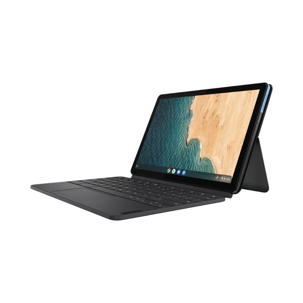 Lenovo IdeaPad Duet 10.1" Multi-Touch 2-in-1 Chromebook, MediaTek Helio P60T, 4GB RAM, 64GB eMMC (Ice Blue & Iron Gray)