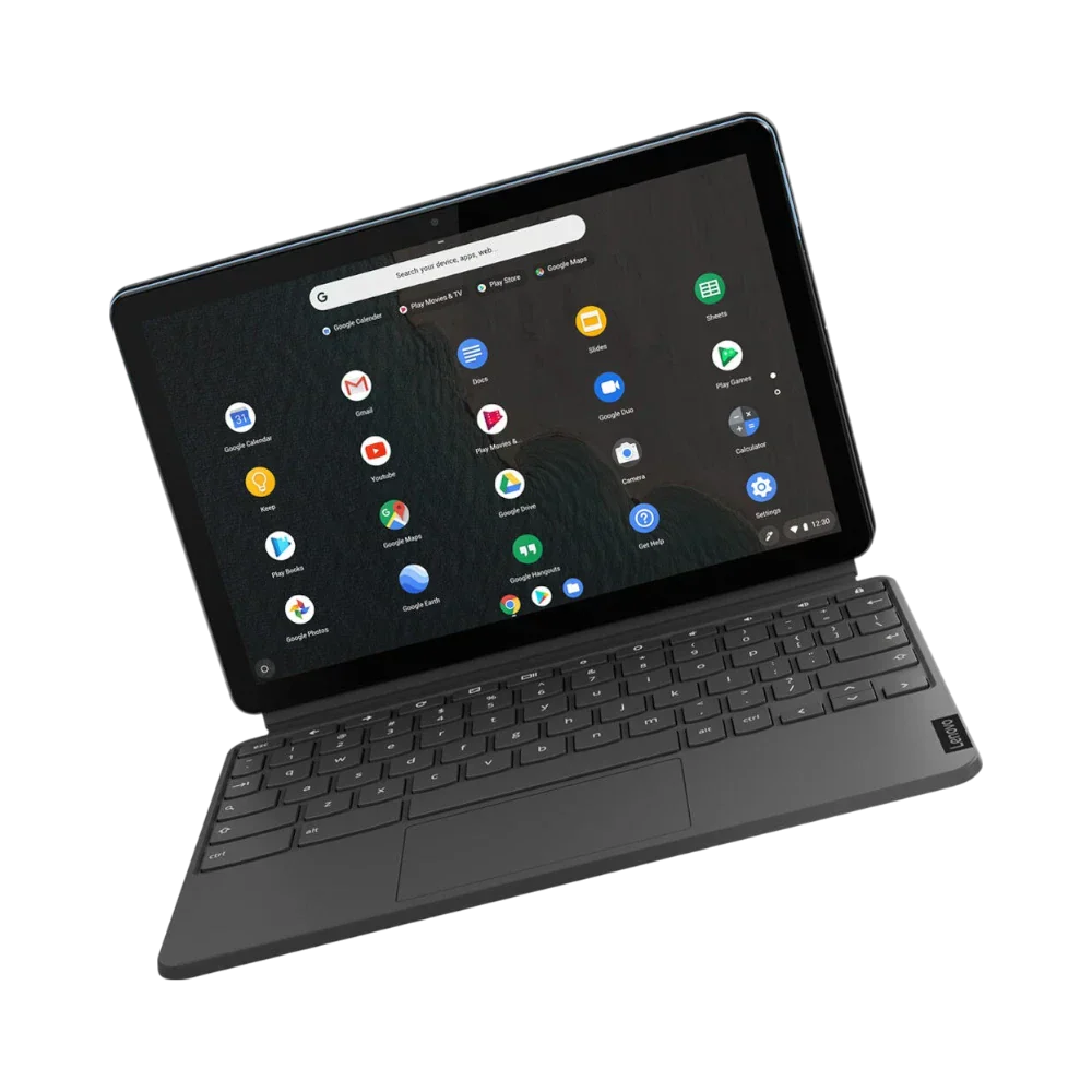Lenovo IdeaPad Duet 10.1" Multi-Touch 2-in-1 Chromebook, MediaTek Helio P60T, 4GB RAM, 64GB eMMC (Ice Blue & Iron Gray)