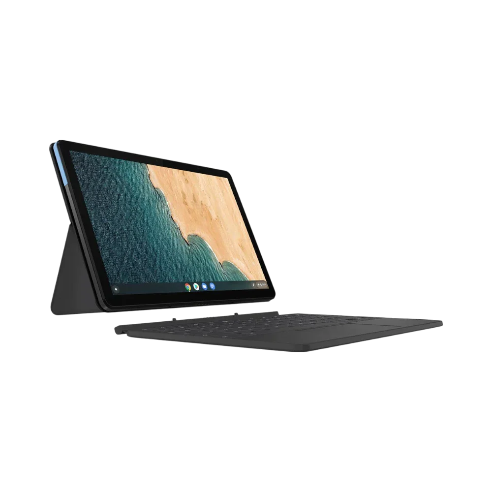 Lenovo IdeaPad Duet 10.1" Multi-Touch 2-in-1 Chromebook, MediaTek Helio P60T, 4GB RAM, 64GB eMMC (Ice Blue & Iron Gray)