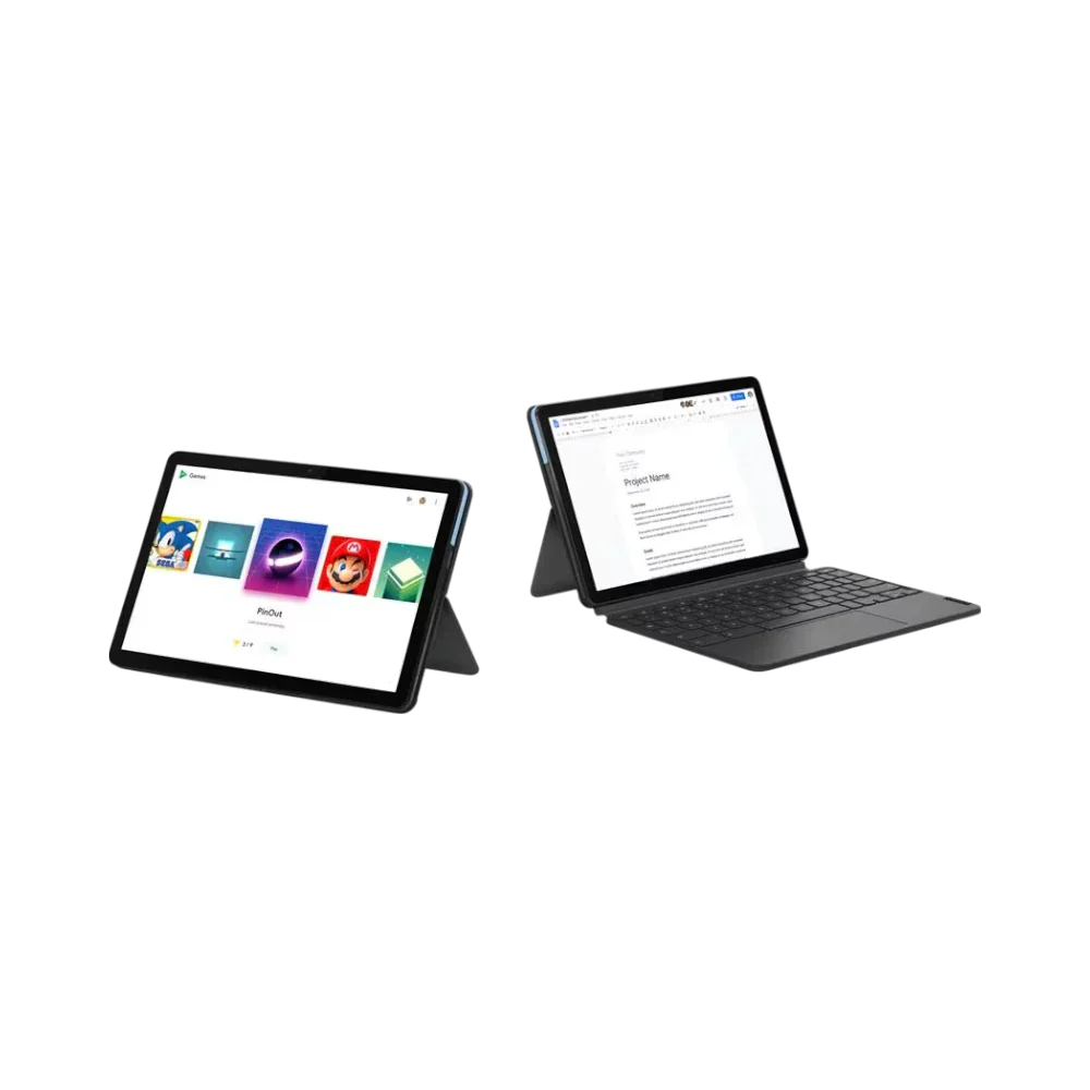 Lenovo IdeaPad Duet 10.1" Multi-Touch 2-in-1 Chromebook, MediaTek Helio P60T, 4GB RAM, 64GB eMMC (Ice Blue & Iron Gray)
