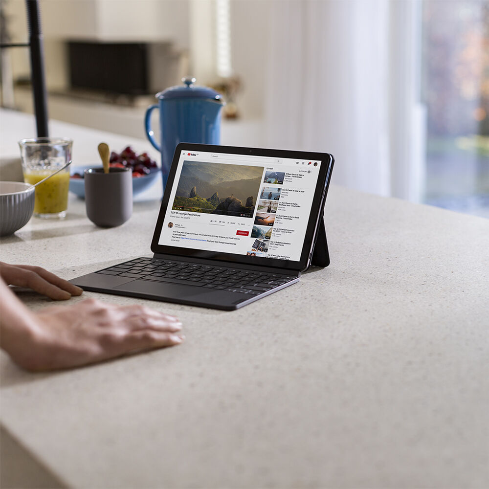 Lenovo IdeaPad Duet 10.1" Multi-Touch 2-in-1 Chromebook, MediaTek Helio P60T, 4GB RAM, 64GB eMMC (Ice Blue & Iron Gray)