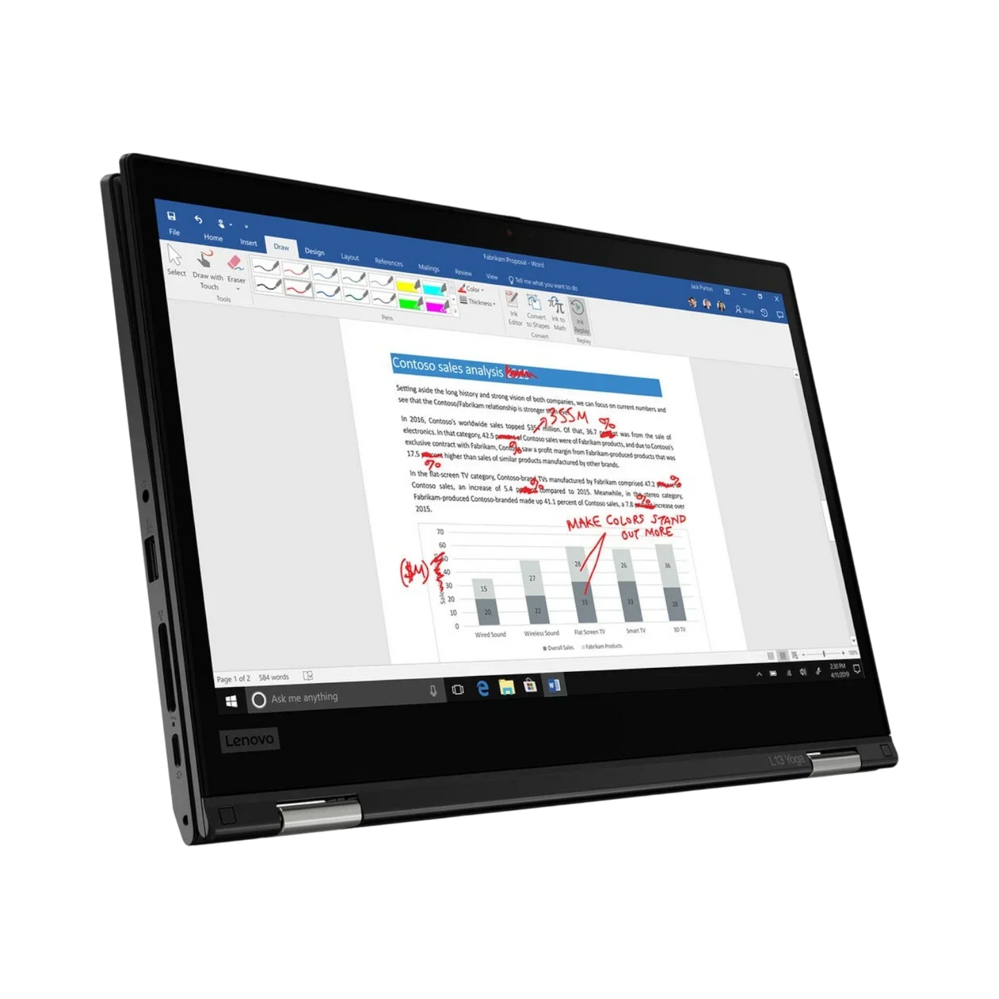 Lenovo ThinkPad L13 Yoga Gen 2 13.3" Multi-Touch 2-in-1 Laptop, Intel Core i7-1165G7, 16GB DDR4 RAM, 512GB SSD (Black)