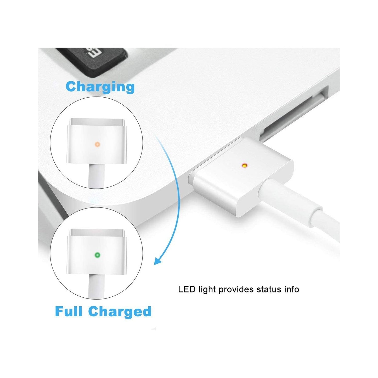 New Compatible Macbook Charger 14.85V 3.05A 45W T-Tip Magsafe 2 Power Adapter for Apple MacBook Air 11"/13" (After Late 2012)