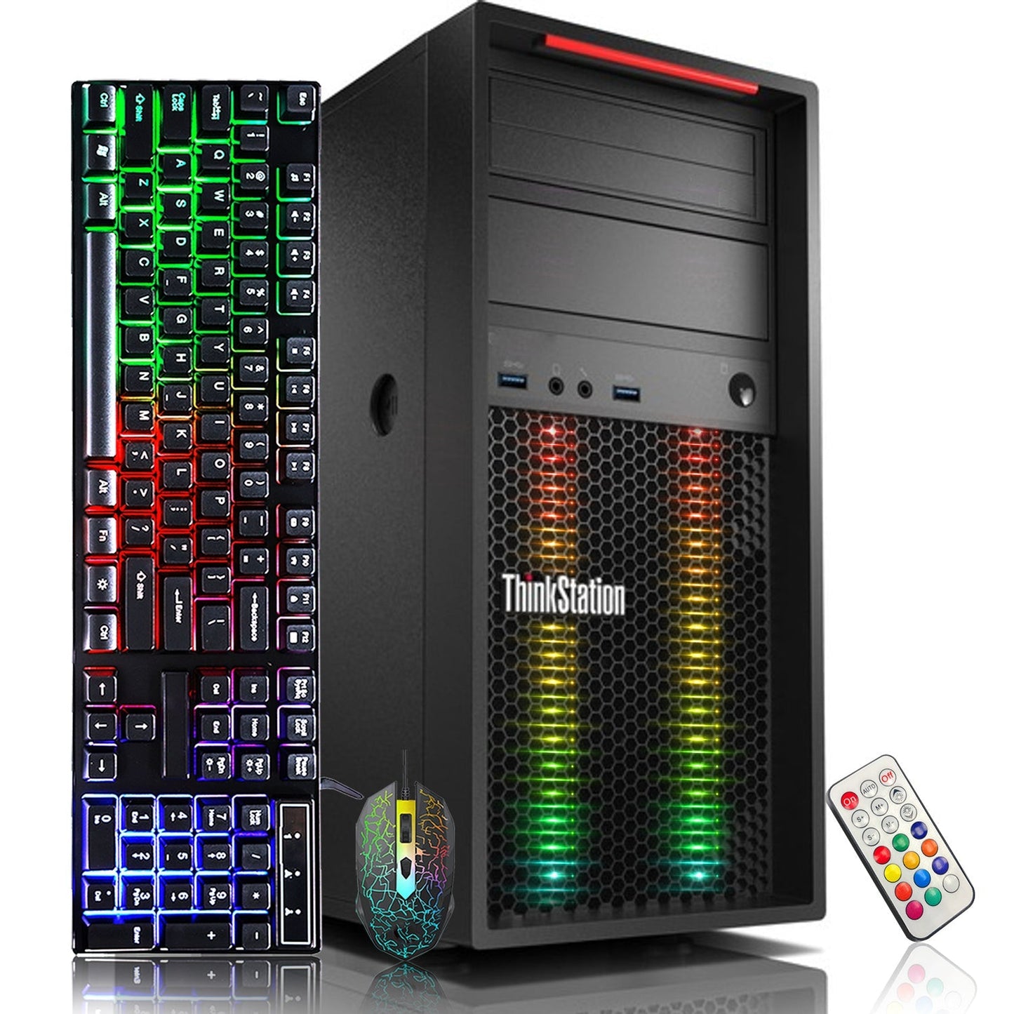 Lenovo ThinkStation RGB Tower Desktop PC - Intel Quad-Core Xeon Processor (upto 4.10GHz) - 16GB DDR4 RAM 512GB - 1TB SSD - NVIDIA GTX 1050 Ti 4GB/ Quadro- Windows 10 Pro- Refurbished