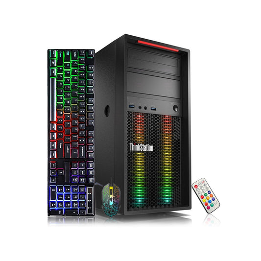 Lenovo ThinkStation RGB Tower Desktop PC - Intel Quad-Core Xeon Processor (upto 4.10GHz) - 16GB DDR4 RAM 512GB - 1TB SSD - NVIDIA GTX 1050 Ti 4GB/ Quadro- Windows 10 Pro- Refurbished