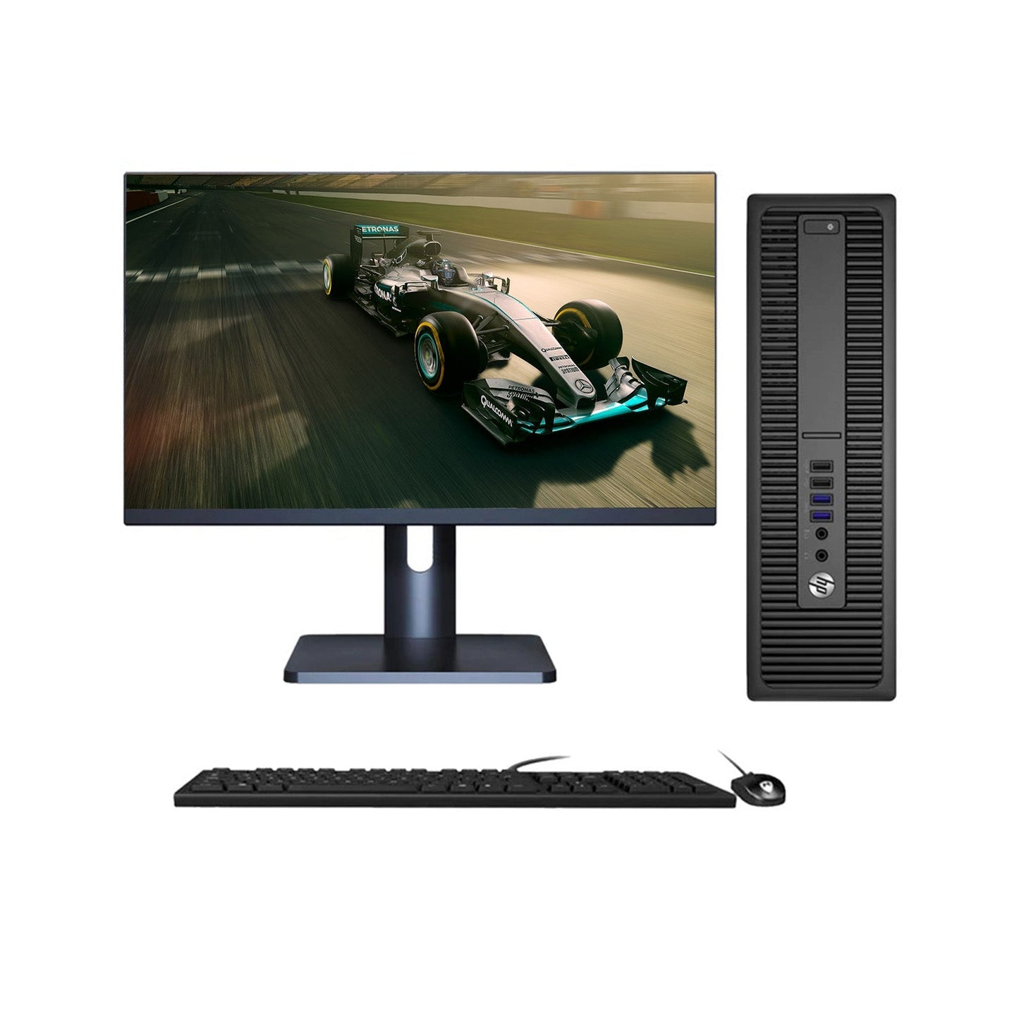 HP ProDesk SFF Desktop Computer with 24 - 27 inch Flat Screen Monitor - Intel Core i5-6500 Processor 3.20 GHz |8GB - 32GB DDR4 RAM| 256GB - 1TB SSD| Windows 10 Professional WIFI
