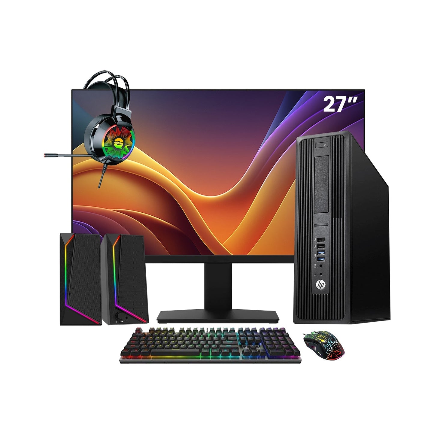 HP Z240 Workstation SFF Desktop PC - Intel Core i5 - 6th Gen Up to 3.60 GHz Processor, 16GB DDR4 RAM, 512GB - 1TB SSD, Windows 10 Pro, New 24/27 inch FHD Monitor, RGB Speaker / SoundBar / Headset - Refurbished