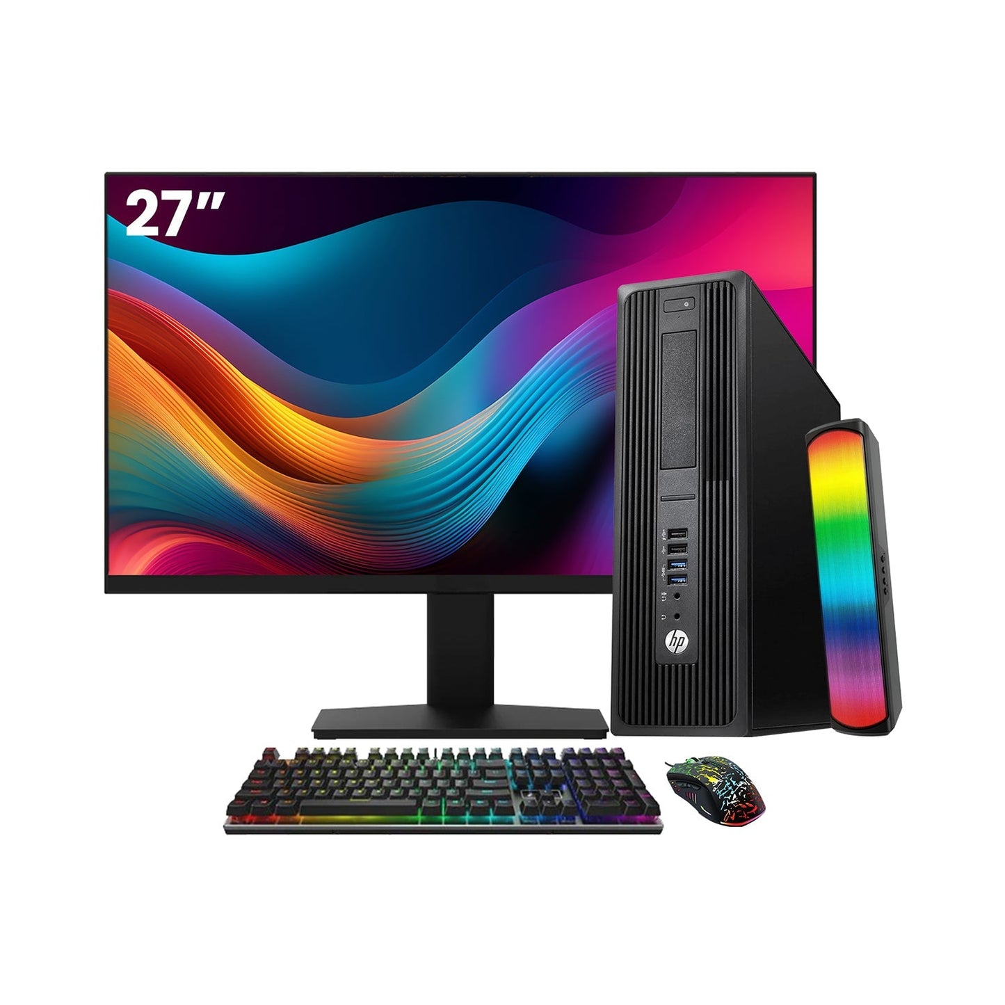HP Z240 Workstation SFF Desktop PC - Intel Core i5 - 6th Gen Up to 3.60 GHz Processor, 16GB DDR4 RAM, 512GB - 1TB SSD, Windows 10 Pro, New 24/27 inch FHD Monitor, RGB Speaker / SoundBar / Headset - Refurbished