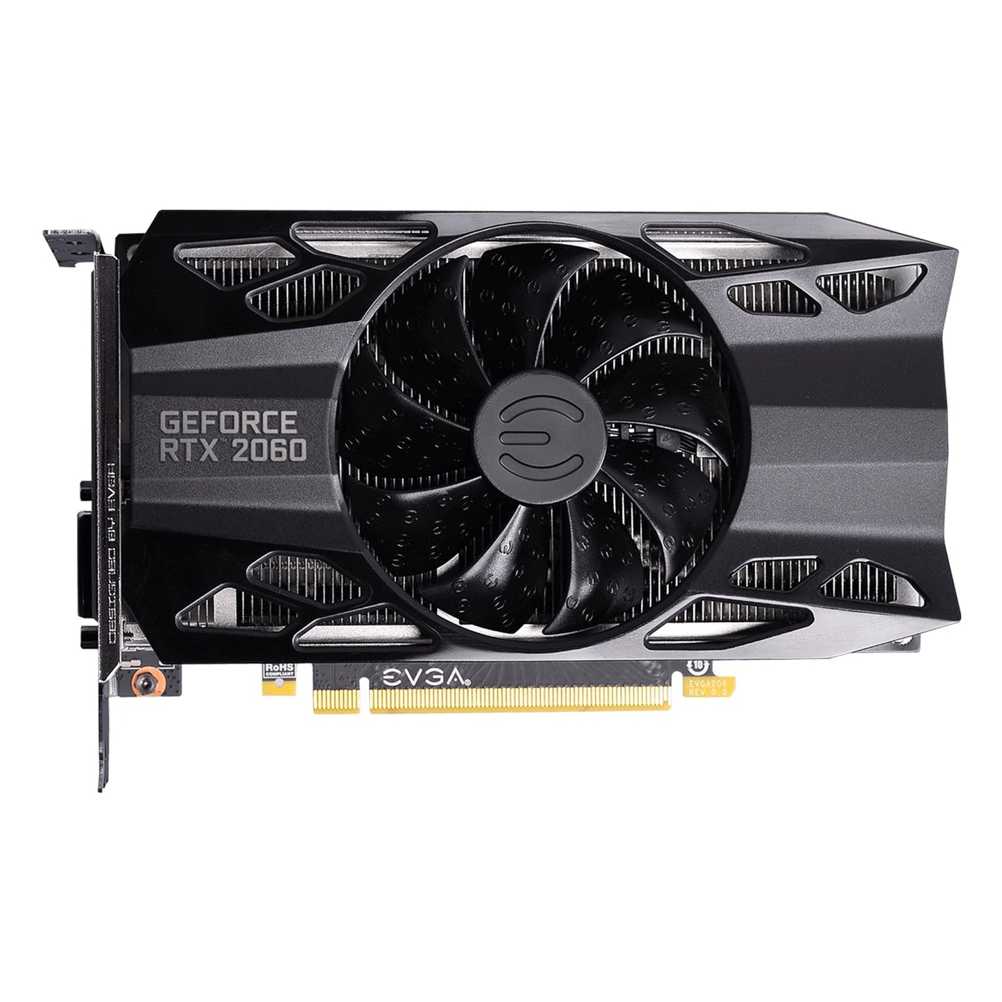 EVGA GeForce RTX 2060 Graphics card - 6GB GDDR6, PCIe 3.0 Video card, 1710 MHz Boost clock, Display port, HDMI, DVI-D (06G-P4-2062-KR)