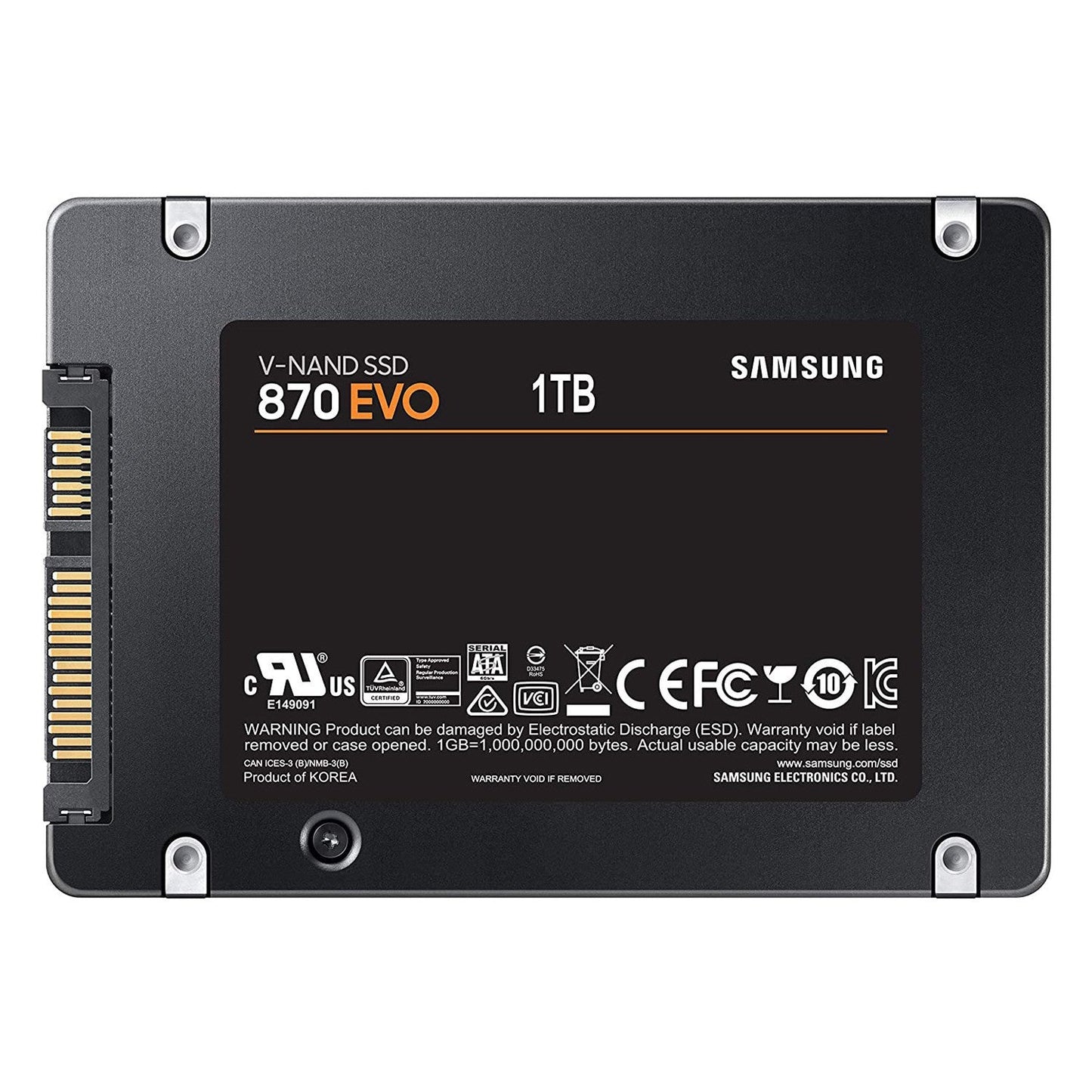 SAMSUNG 870 EVO SATA III 1TB SSD 2.5” Internal Solid State Drive, High performance PC or Laptop Memory and Storage for IT Pros, Creators, Everyday Users (MZ-77E1T0B/AM)