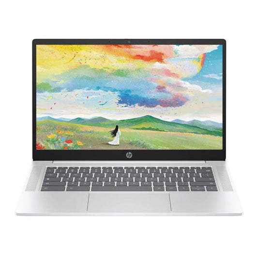 Hp Chromebook 14'' Hd Laptop, Intel N200 Processor, 4Gb Lpddr5 Ram, 128Gb Ufs, Chrome Os, Glacier Silver, Intel Uhd Graphics, Bu