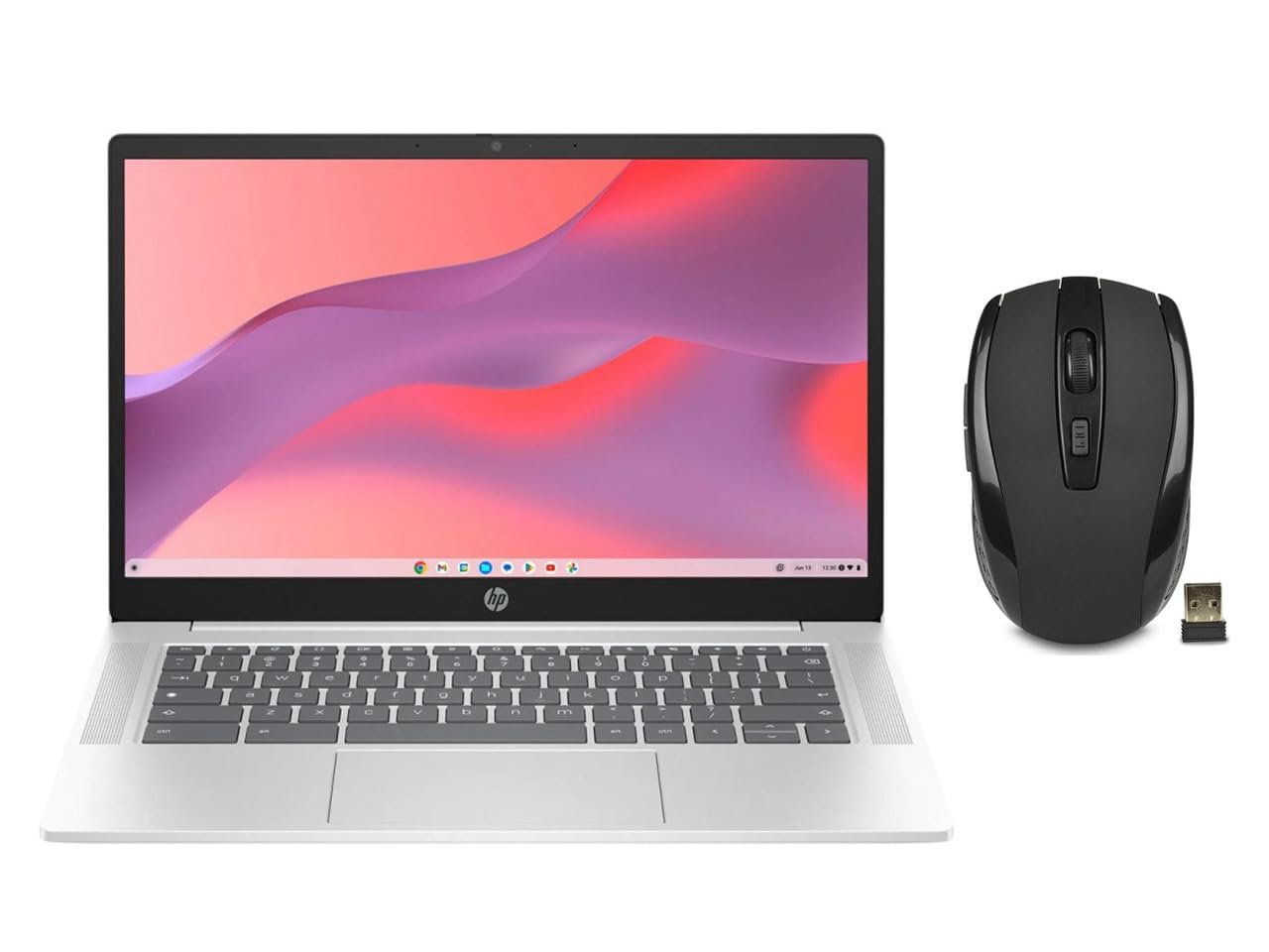 Hp Chromebook 14 Inch Hd Anti-Glare Laptop | Intel Processor N200 | Intel Uhd Graphics | Bluetooth |Silver| 4Gb Ram | 128Gb Ssd