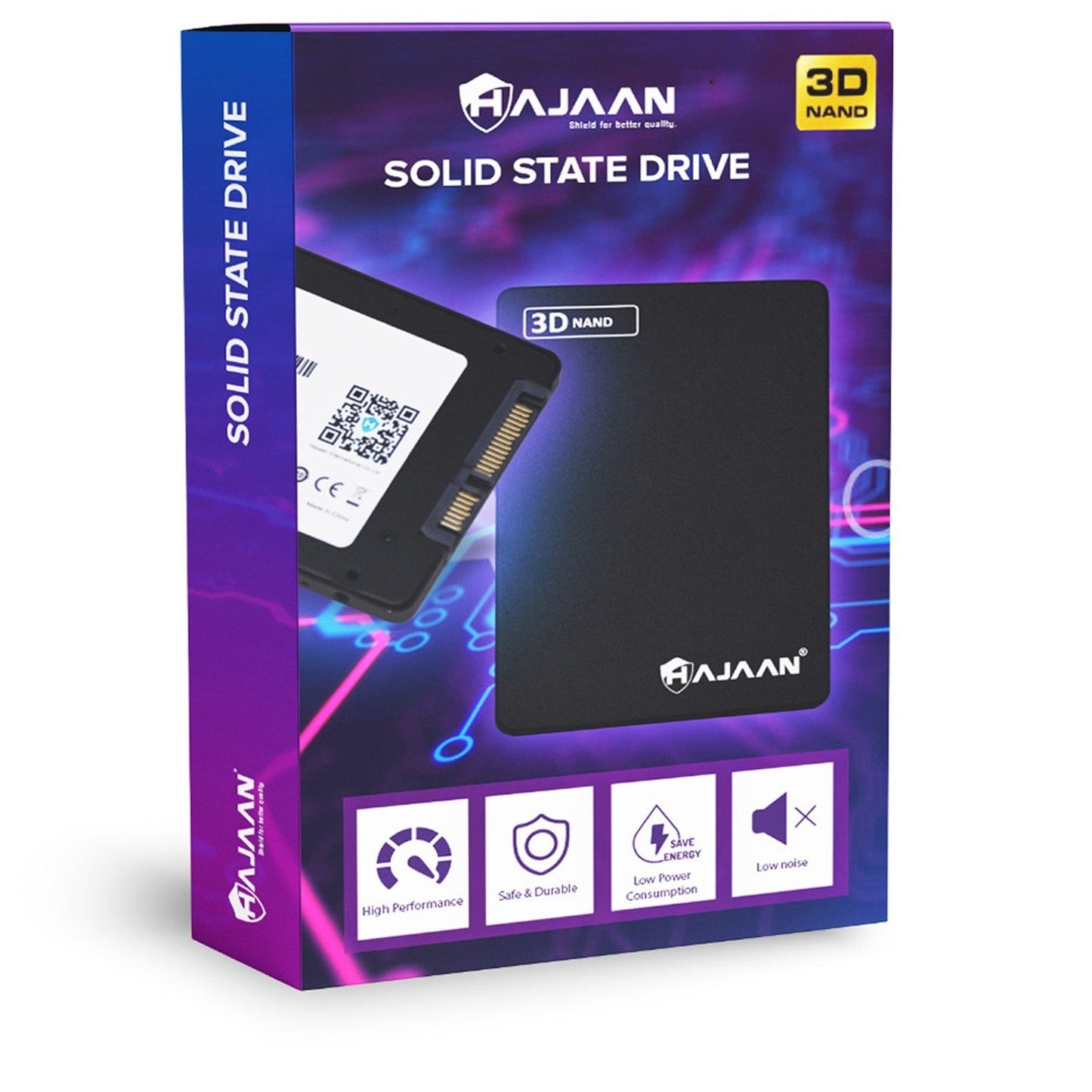 HAJAAN 128GB Internal PC SSD- SATA III 6 Gb/s, 3D NAND TLC, 2.5”, Up to 530MB/s, Internal Solid State Drive for Laptop Tablet PC Desktop-1 Year Warranty