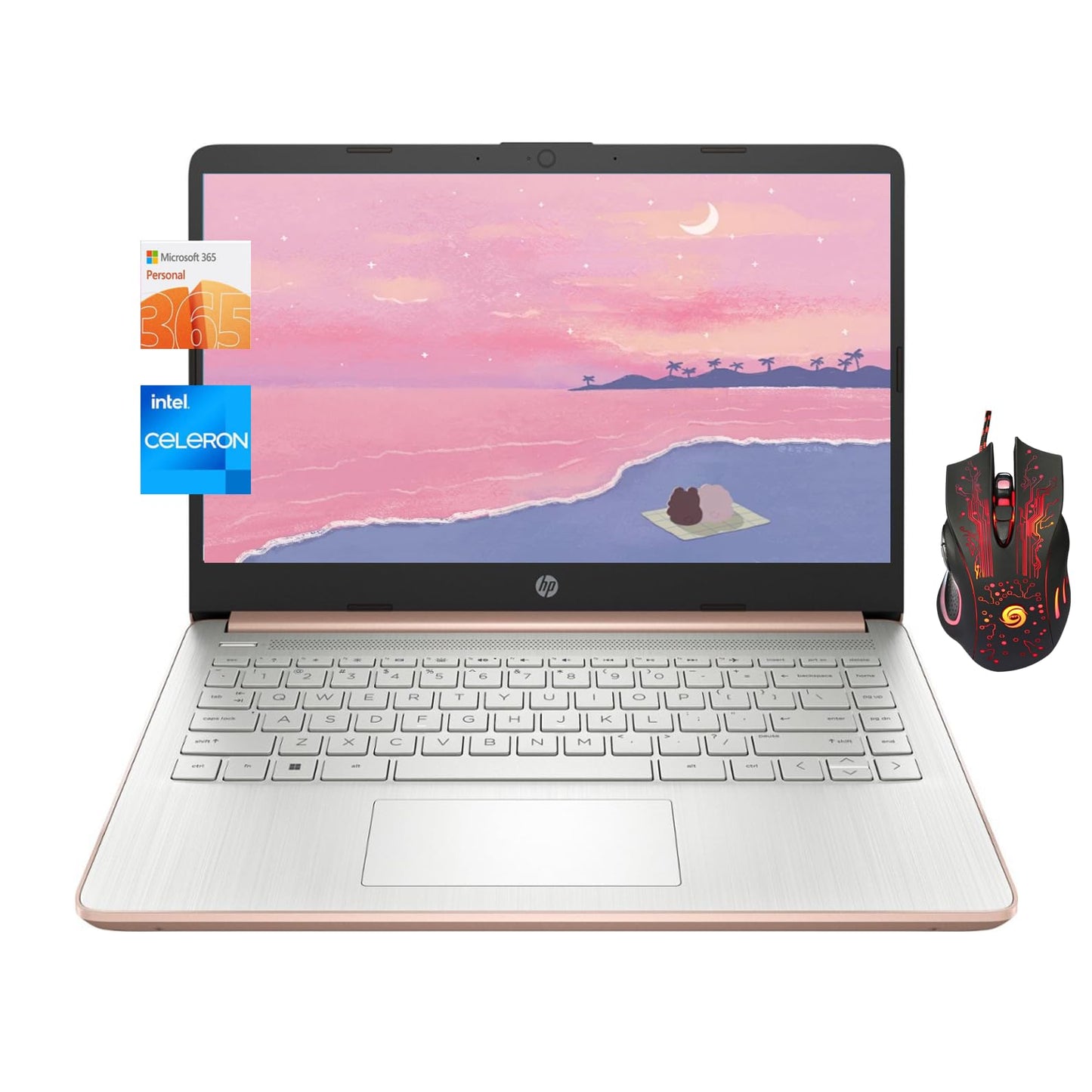 Hp Stream 14'' Laptop For Students And Business - 1-Year Office 365, 8Gb Ram, 64Gb Emmc+256Gb Sd Card, Intel Celeron-N4120 Quad-