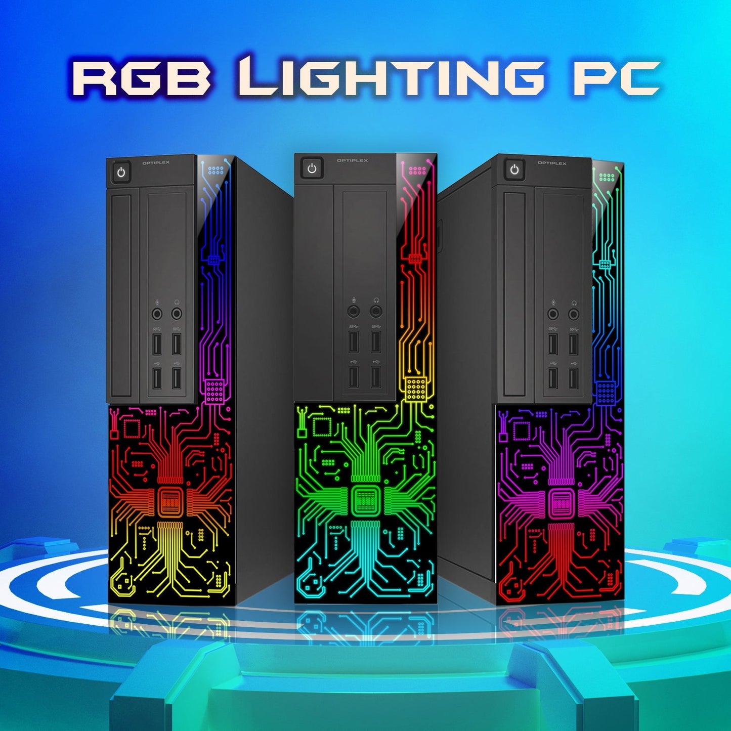 Dell OptiPlex RGB Desktop PC, Intel Core i7, 16GB RAM, 1TB SSD, RGB Gaming Keyboard and Mouse, WiFi, Windows 10 Professional