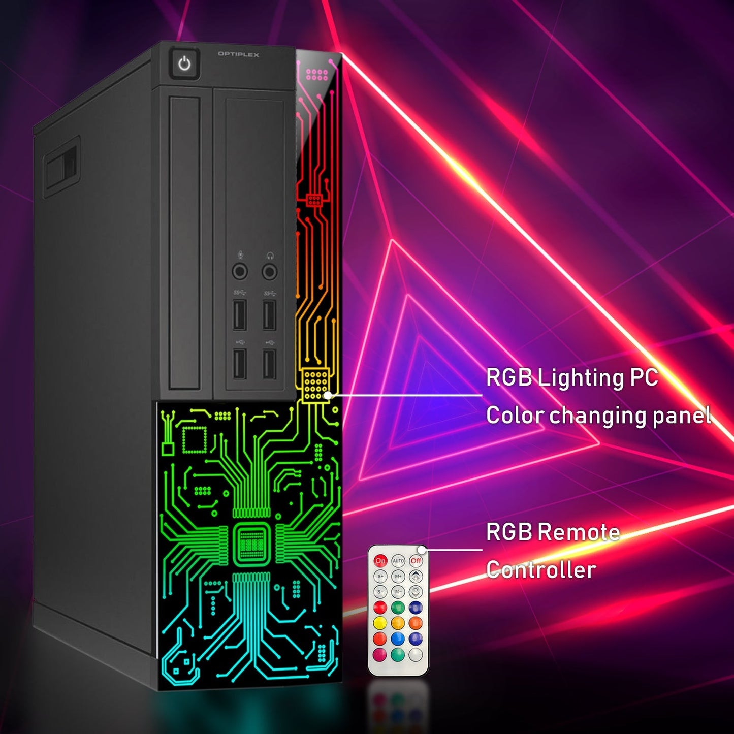 Dell OptiPlex Gaming Desktop Computer with Customized RGB Lights Intel i7 Quad-Core Processor 16GB RAM 512GB -1TB SSD Win 10 Pro WIFI, Gaming PC Keyboard & Mouse - Refurbished