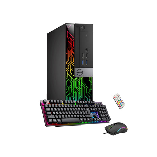 Dell Optiplex RGB Desktop Computer PC, Intel Hexa-Core i5-8500 up to 4.10 GHz, 16GB DDR4 RAM, 1 TB NVMe SSD, Dual Monitor Support, Windows 11 Pro, WiFi +Bluetooth  - Refurbished