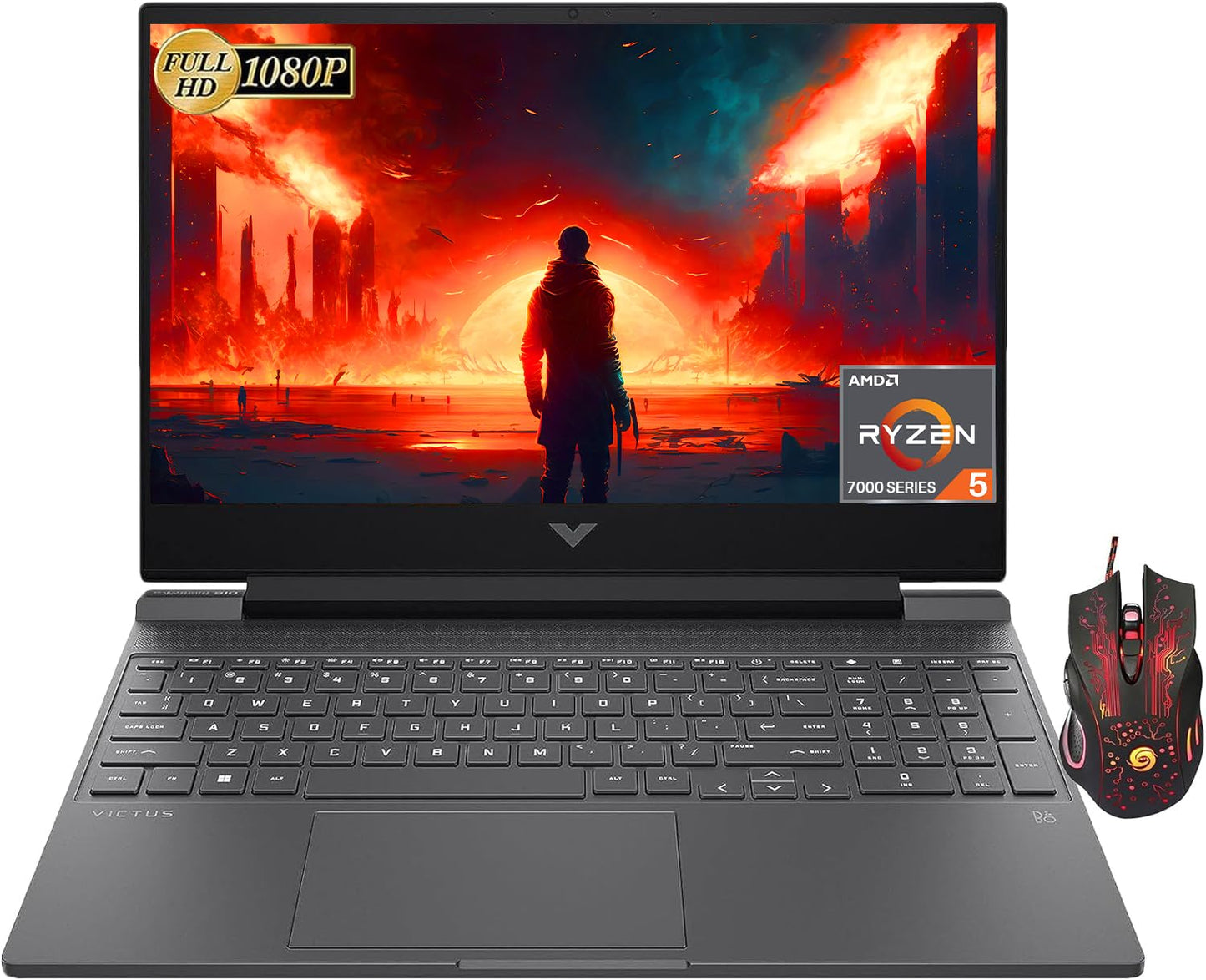 Hp 2024 Newest Victus Gaming Laptop, 15.6'' Fhd Ips 144Hz Display, Amd Ryzen 5 7535Hs Processor, 32Gb Ddr5 Ram, 2Tb Ssd, Nvidia