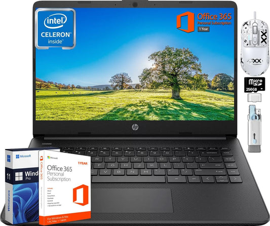 Hp 14 Inch Laptop For Student Business, Intel Dual-Core N4120, 16 Gb Ram, 384 Gb Storage(128 Gb Emmc+256 Gb Msd), 12H Battery Li