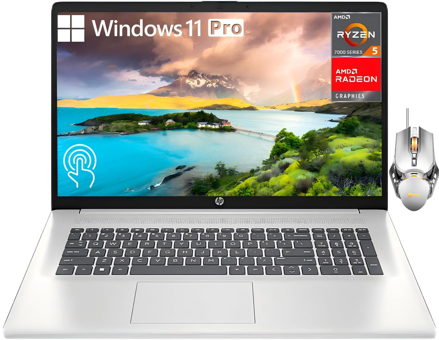 Hp 2024 Newest 17.3'' Hd+ Touchscreen Laptop, For Business & Students, Amd Ryzen 5 7530U (Beats I7-1165G7), 32 Gb Ram, 2 Tb Ssd,
