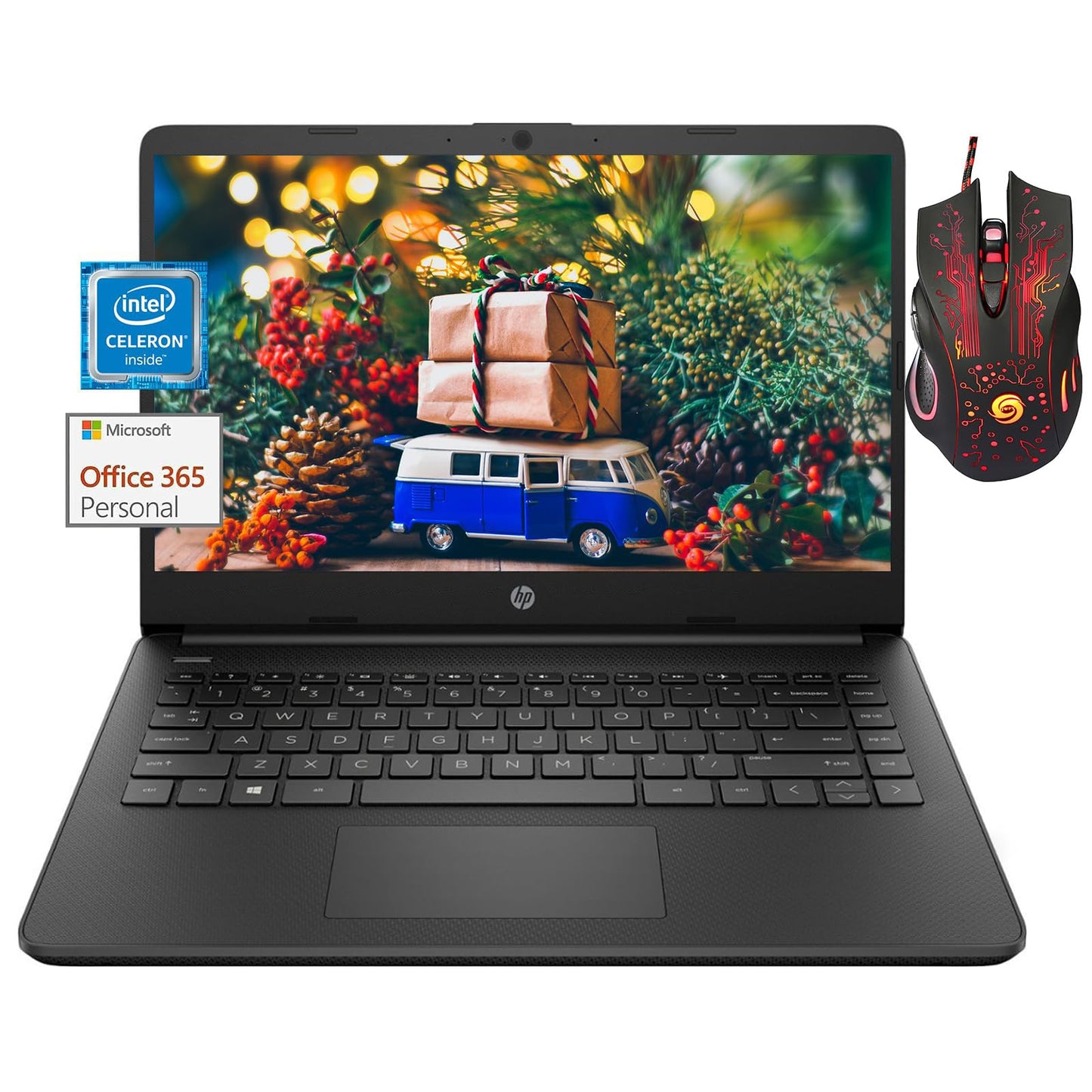 Hp 14'' Laptop For Students And Business - Intel Quad-Core Processor, 16Gb Ram, 128Gb Storage(64Gb Emmc+64Gb Micro Sd), 1-Year O