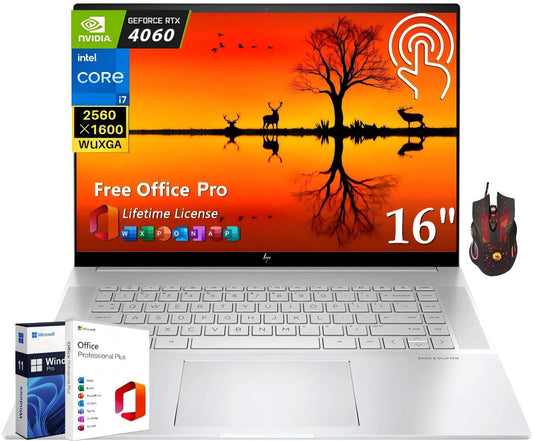 Hp Envy 16 Business Gaming Laptop, Office Lifetime License & Win 11 Pro, 16'' Wqxga Touchscreen, Intel 14-Core I7-13700H, 32Gb D