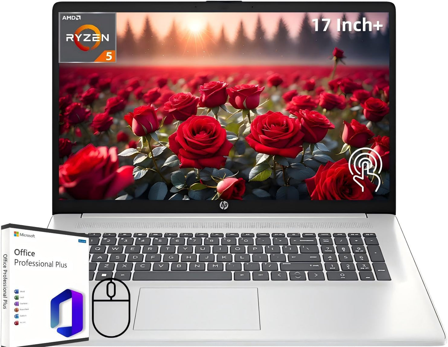 Hp 17 Touchscreen Laptop For Business, Lifetime Microsoft Office Pro, 17.3'' Hd+ Display, Amd Ryzen 5 7530U(Beats I7-1165G7), 16