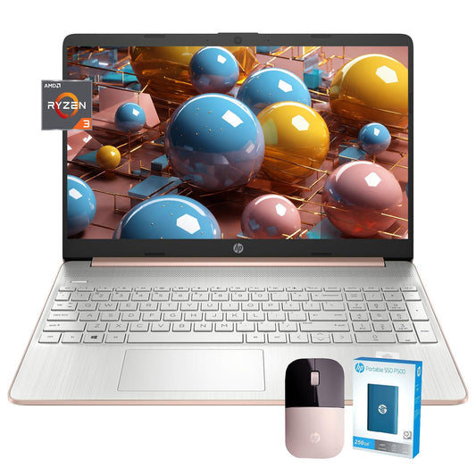 Hp Newest 15.6 Inch Rose Gold Laptop, 64Gb Memory, 2Tb Ssd Storage, Amd Ryzen 3 3250U, Fingerprint Reader, Sd Card Reader, Hdmi,