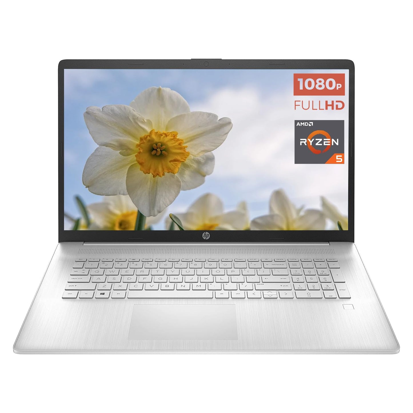 Hp 17.3'' Full Hd Laptop, Amd Ryzen 5 5500U (Beat I5-10500), 6-Core Up To 4.0Ghz, 16Gb Ram, 512Gb Nvme Ssd, Usb-C, Fingerprint,