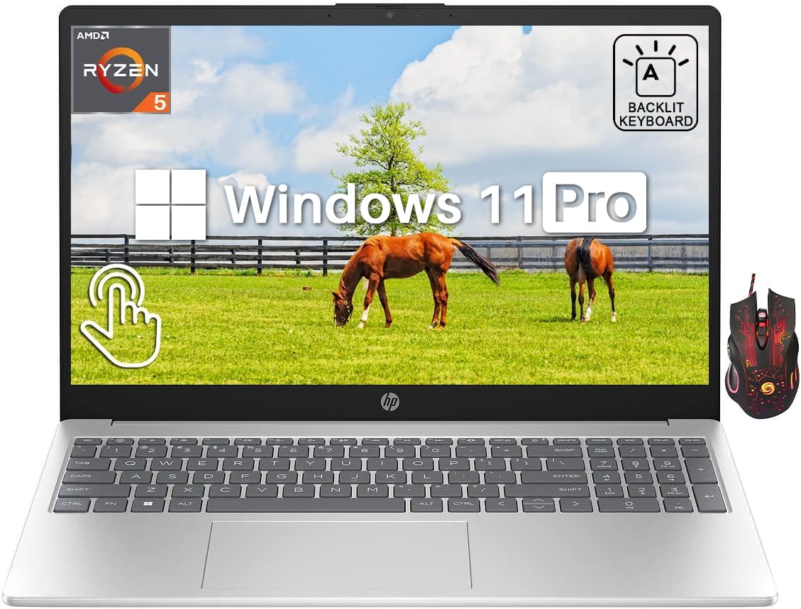 Hp 2024 Newest 15.6'' Touchscreen Business Laptop, Amd Ryzen 5-7520U(4-Core), 16Gb Ddr5 Ram, 1Tb Ssd, Amd Radeon Graphics, Backl