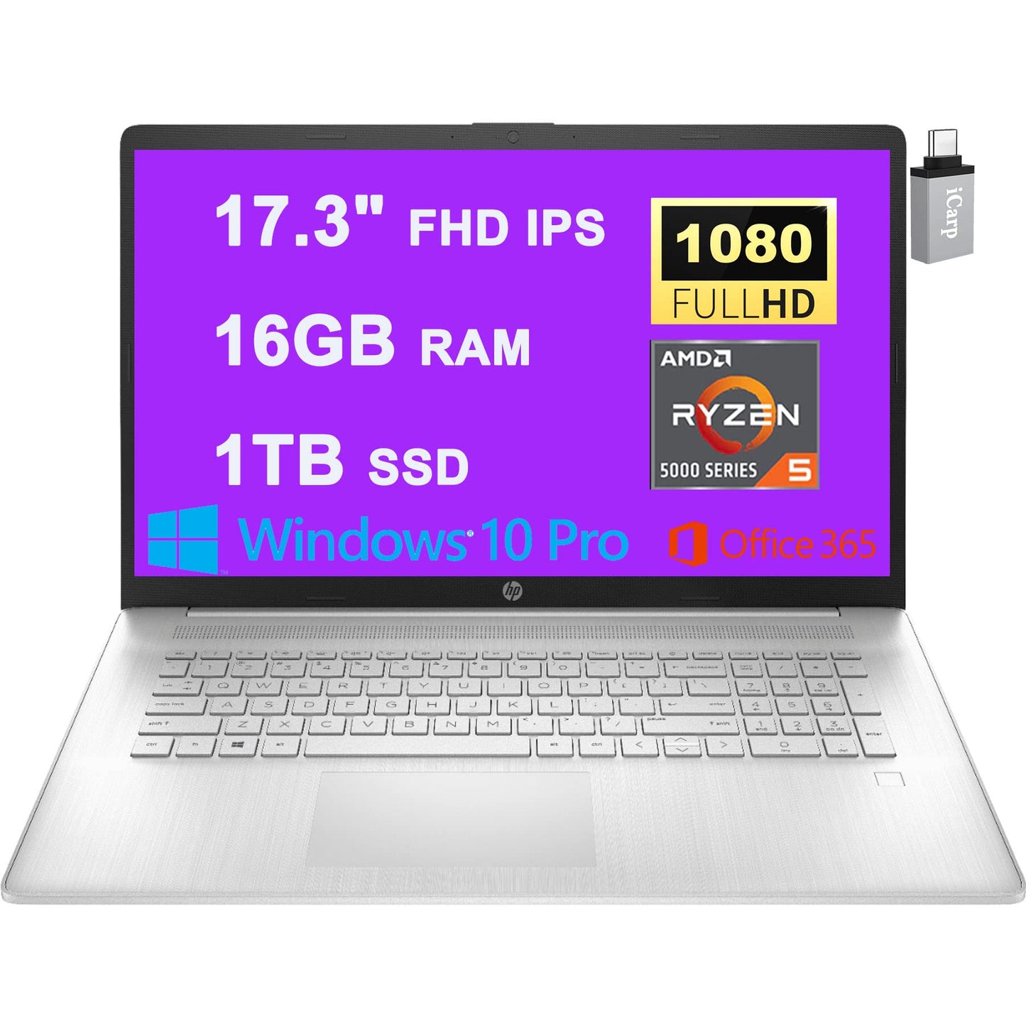 Hp Flagship 17 Business Laptop Computer 17.3'' Fhd Ips Display Amd Hexa-Core Ryzen 5 5500U (Beats I7-1160G7) 16Gb Ram 1Tb Ssd Fi