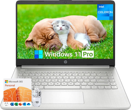 Hp 14 Inch Business And Students Laptop, 1-Year Office 365, 14'' Hd Display, Intel Quad-Core N4120, 8 Gb Ram + 384 Gb Storage(12