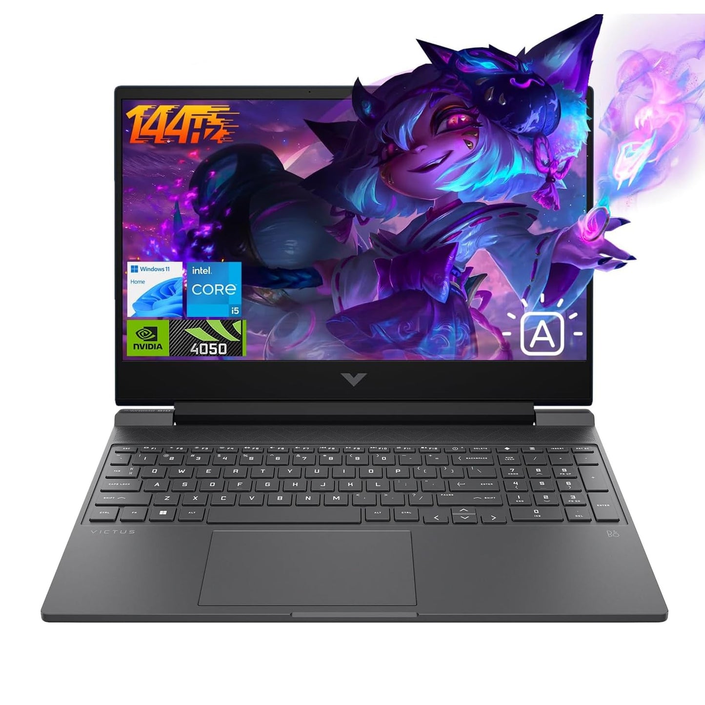 Hp Victus Gaming Laptop, 15.6'' 144Hz Fhd, 8-Core Intel Core I5-13420H, Nvidia Geforce Rtx 4050 6Gb Gpu, 16Gb Ram, 2Tb Ssd, Back