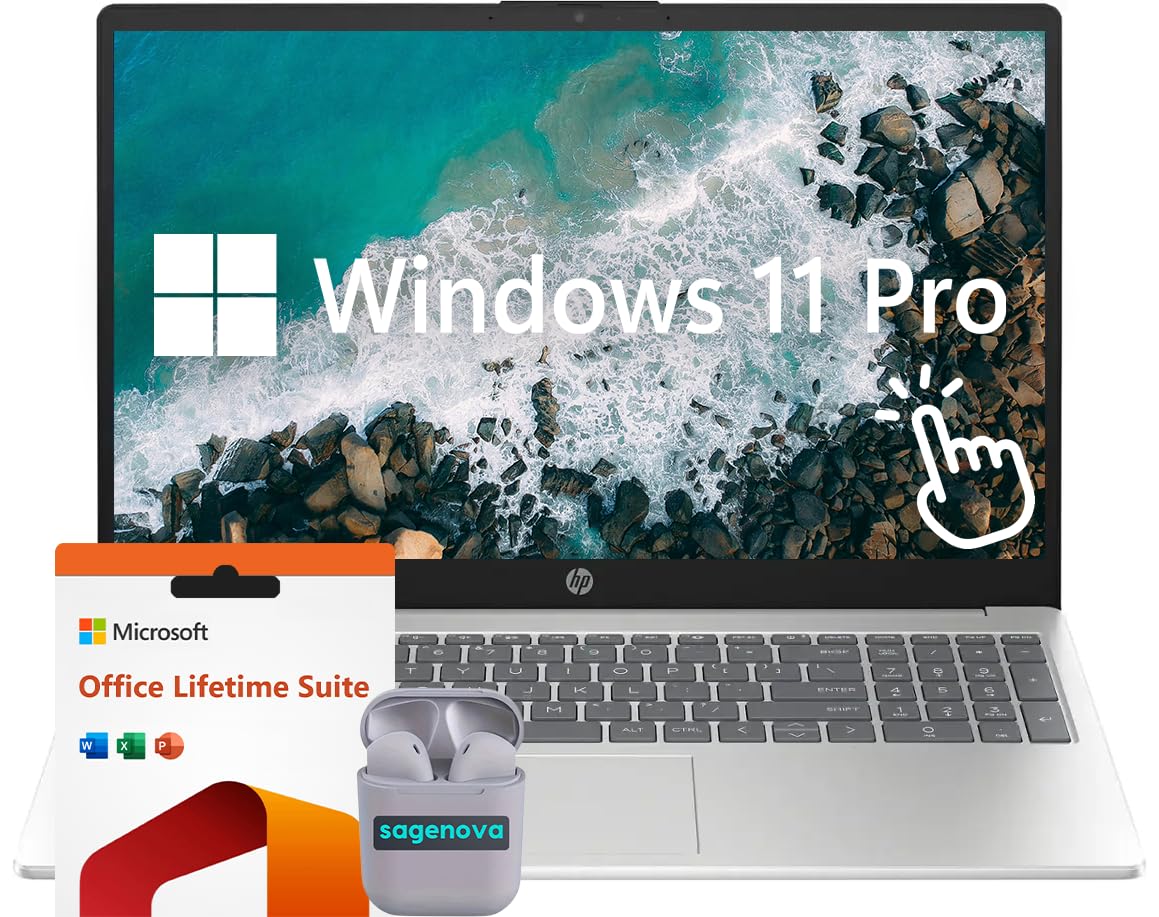 Hp Business Laptop Computer, 15.6'' Touchscreen Fhd Led Display, Intel Core I7-1255U Processor, Windows 11 Pro Laptop 16Gb Ram 5